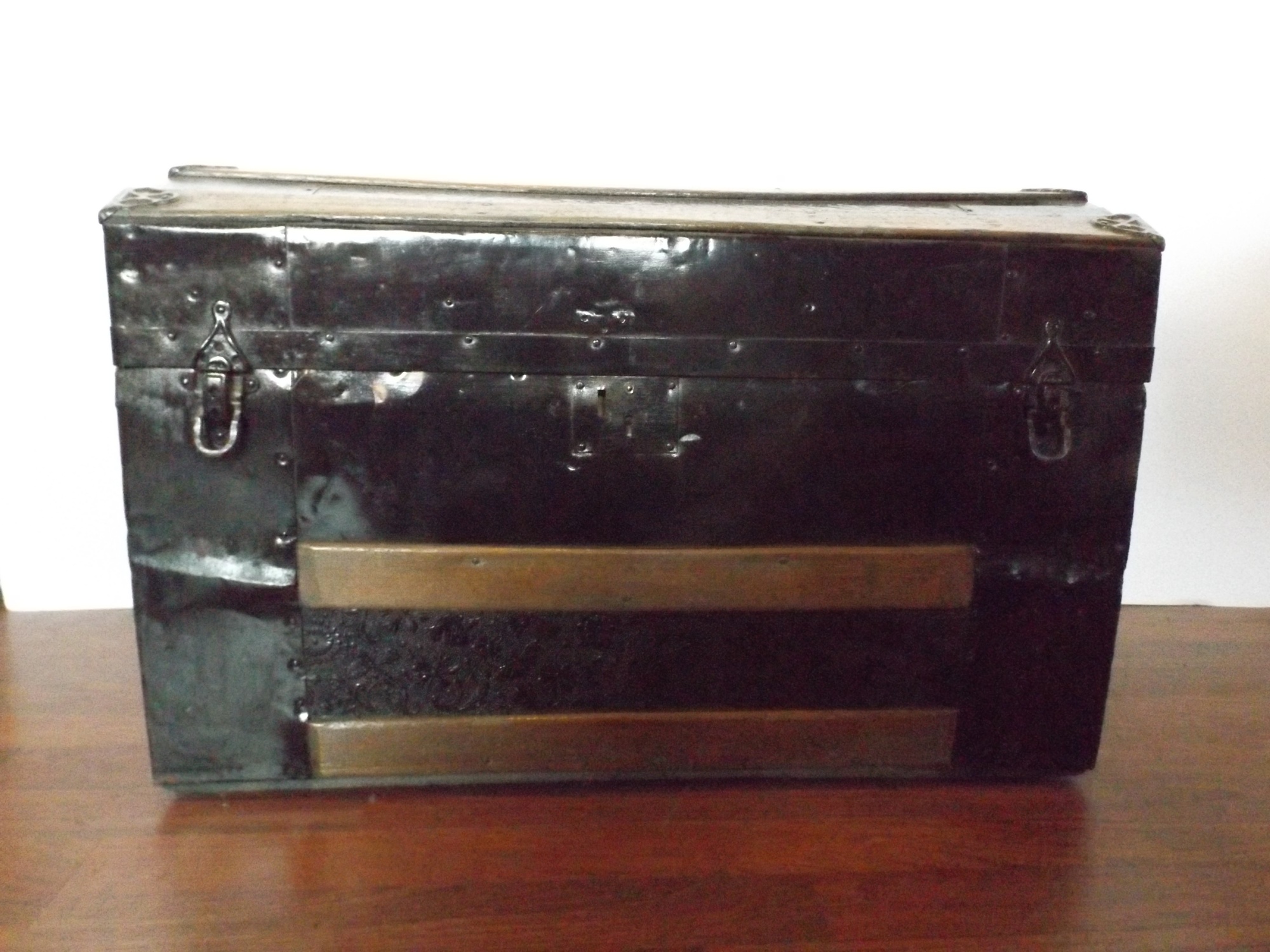 Vintage Trunk with Original Wallpaper Lining