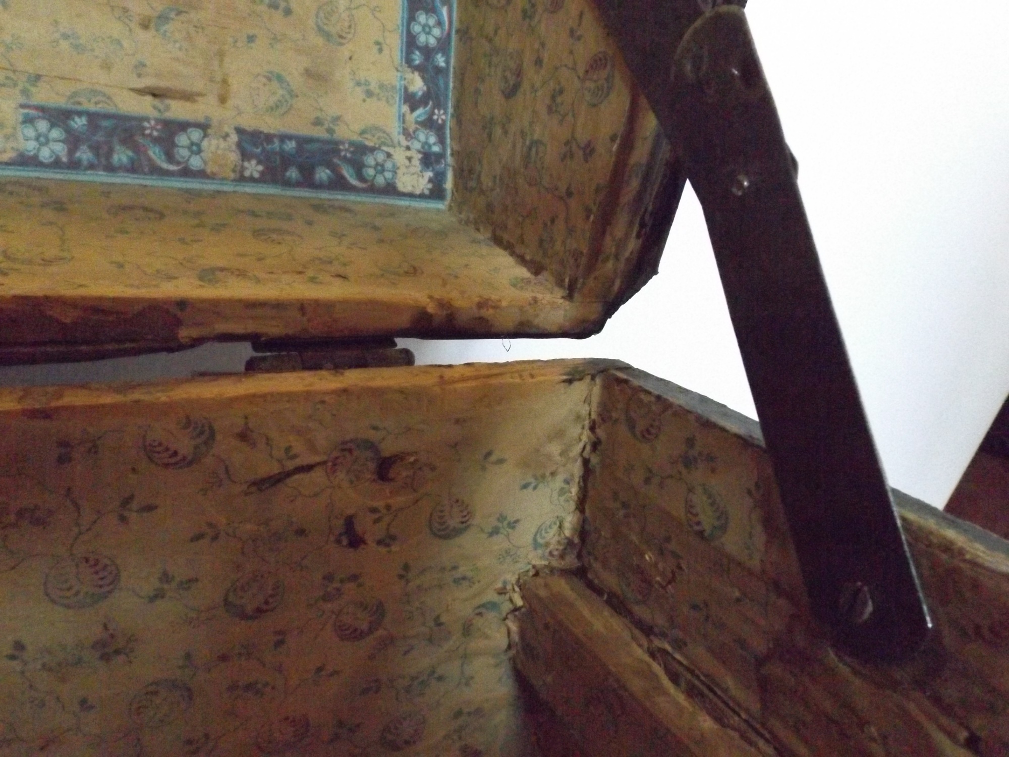 Vintage Trunk with Original Wallpaper Lining
