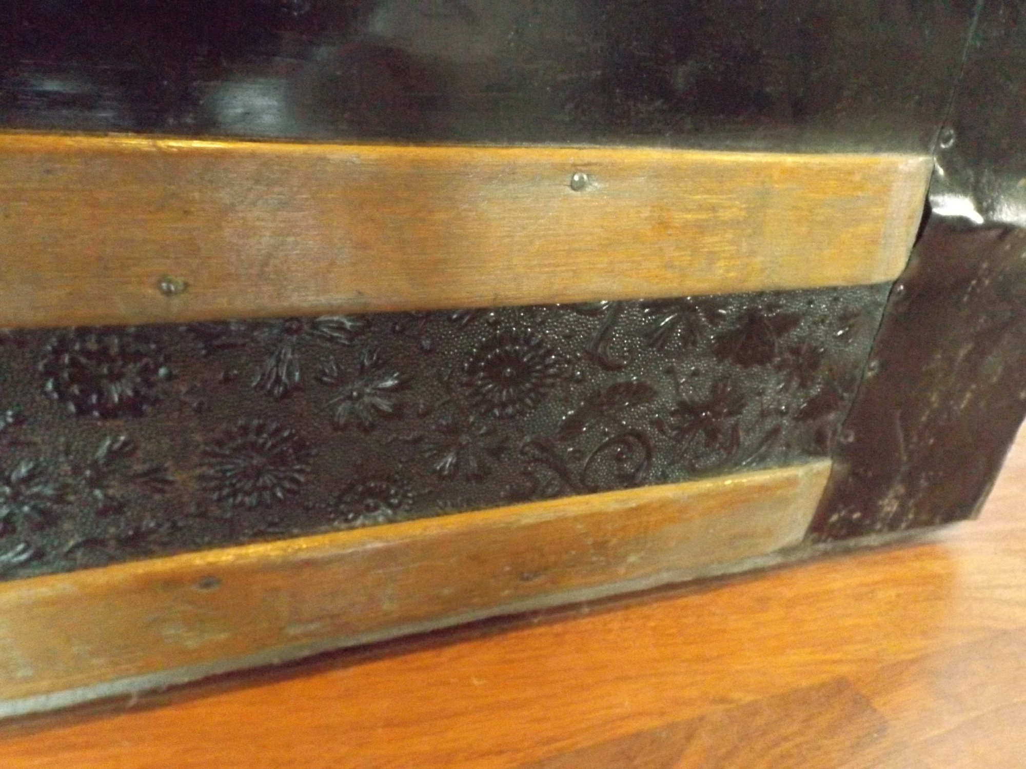 Vintage Trunk with Original Wallpaper Lining