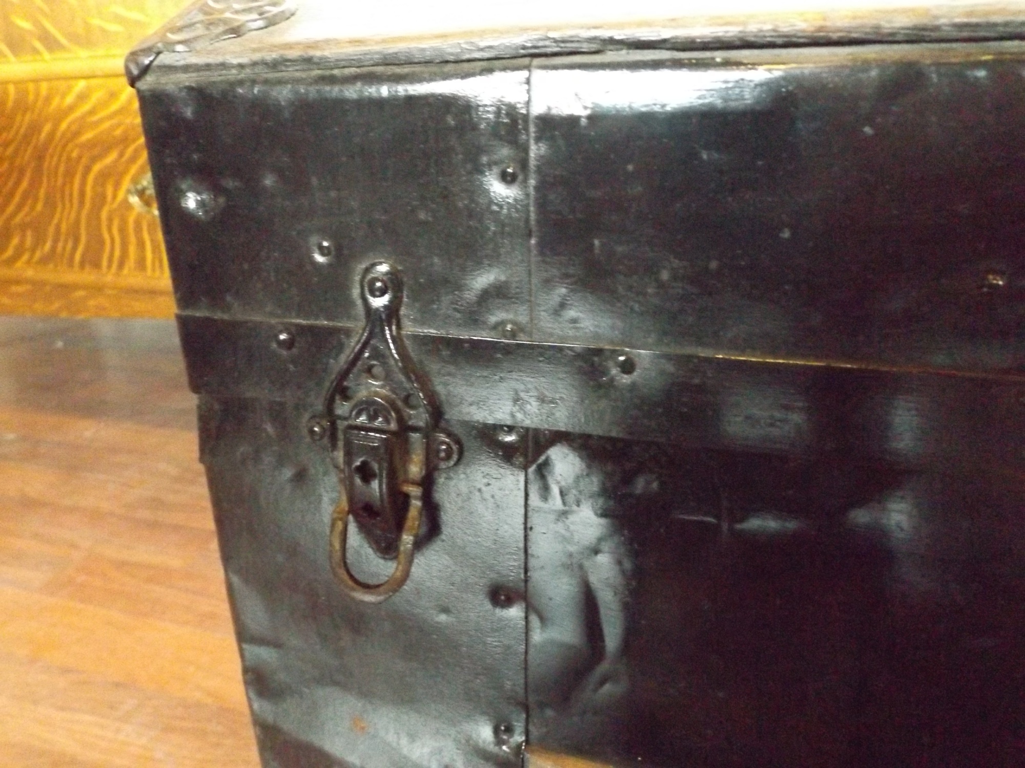 Vintage Trunk with Original Wallpaper Lining