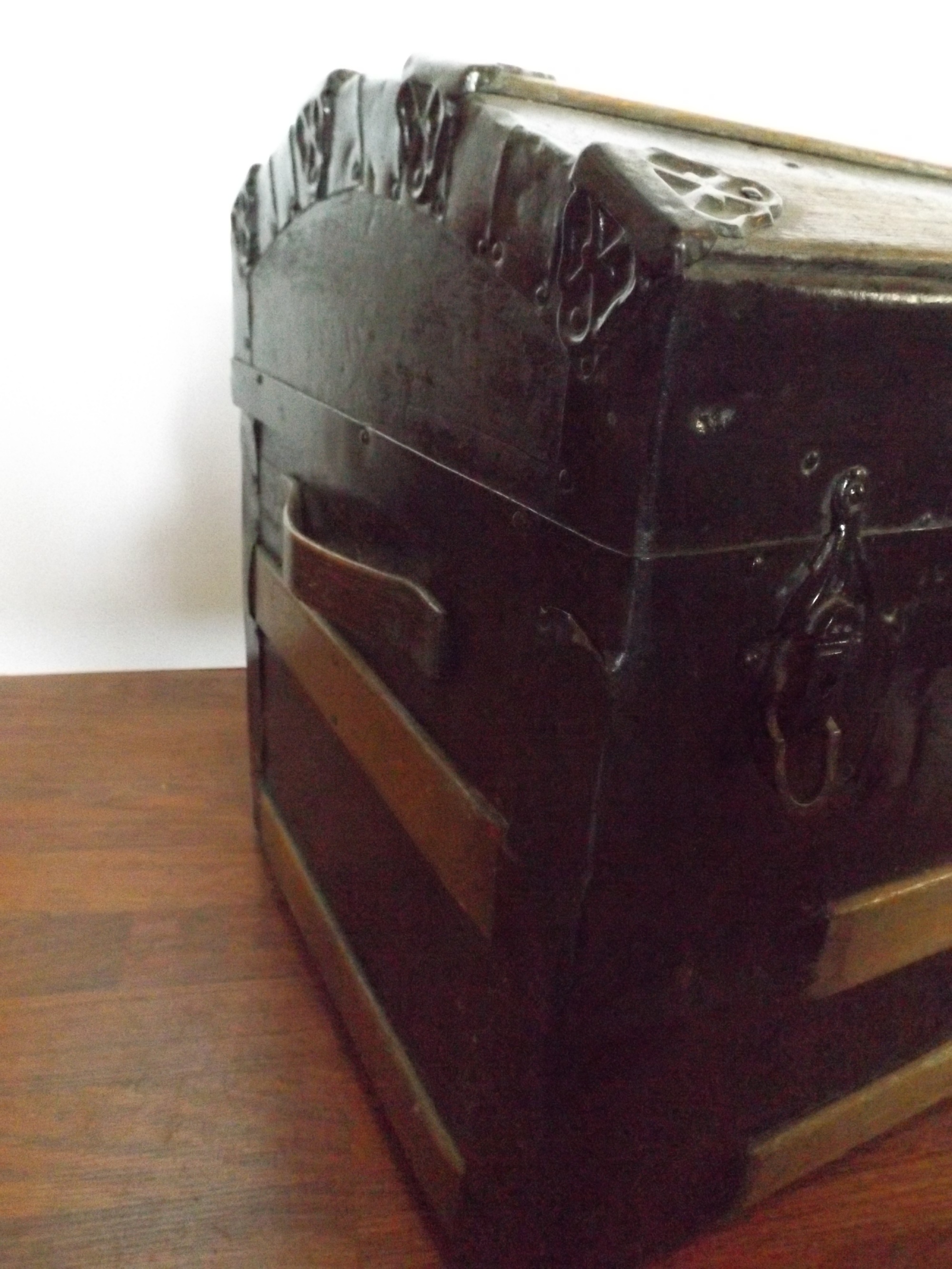 Vintage Trunk with Original Wallpaper Lining