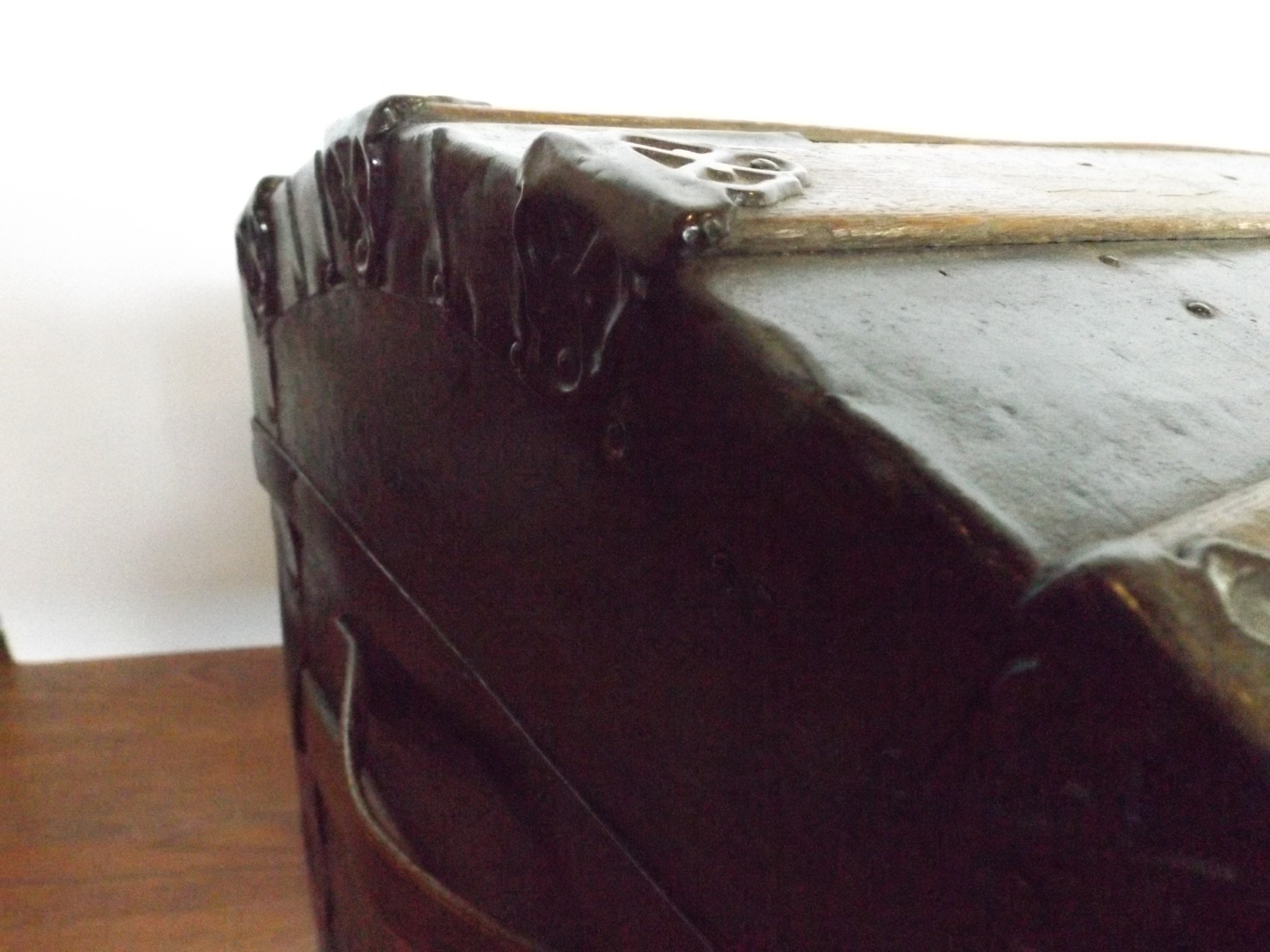 Vintage Trunk with Original Wallpaper Lining