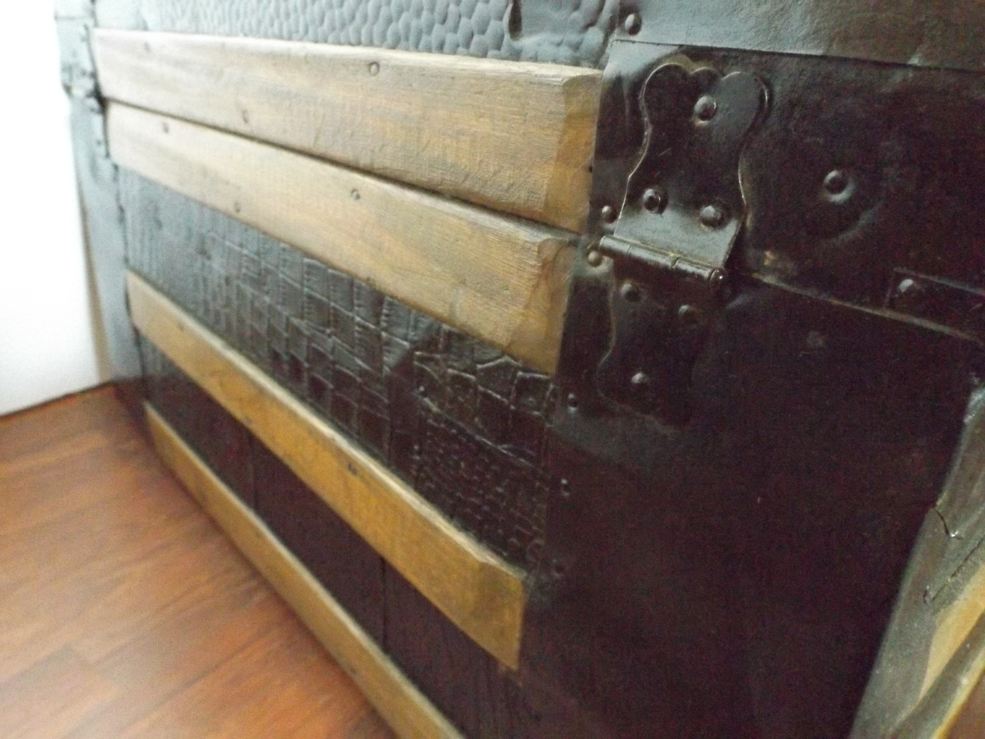 Vintage Trunk with Original Wallpaper Lining