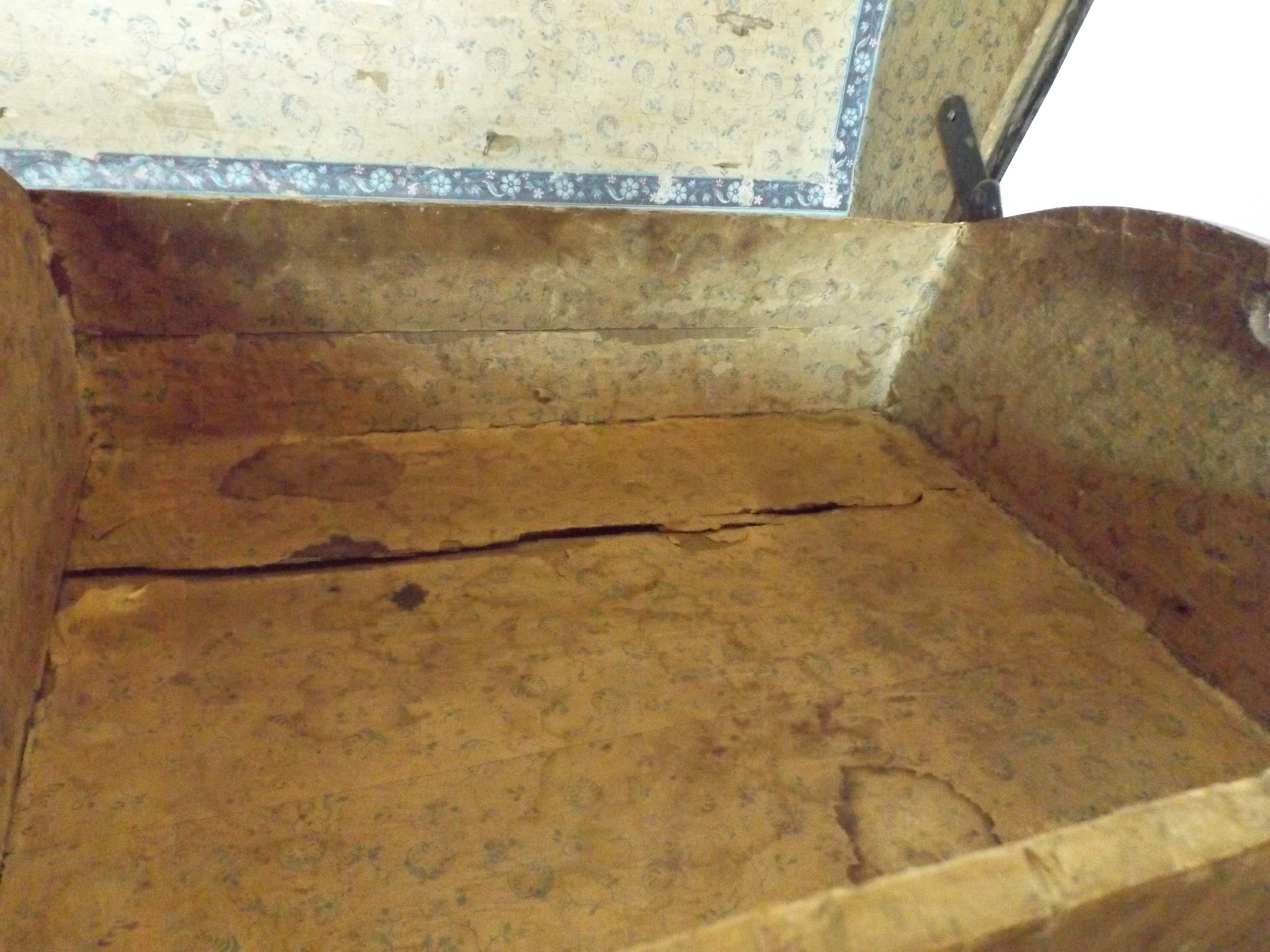 Vintage Trunk with Original Wallpaper Lining