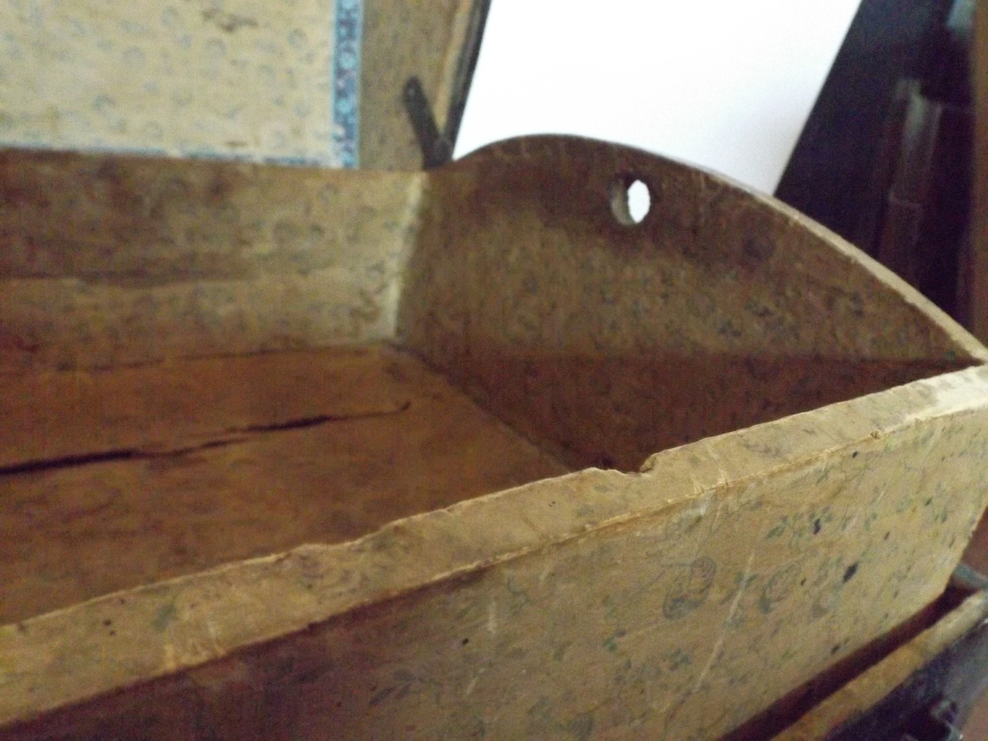 Vintage Trunk with Original Wallpaper Lining