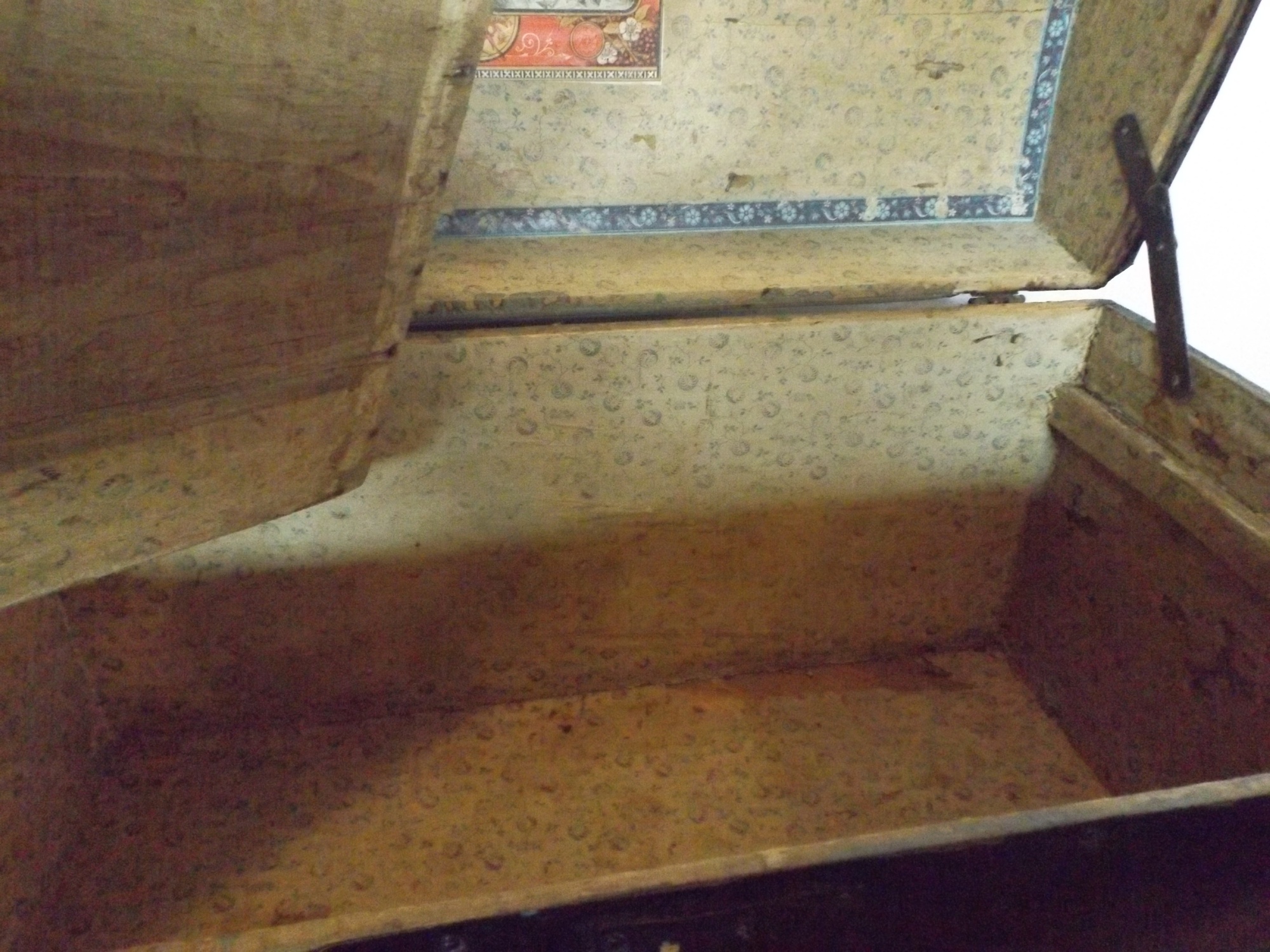 Vintage Trunk with Original Wallpaper Lining