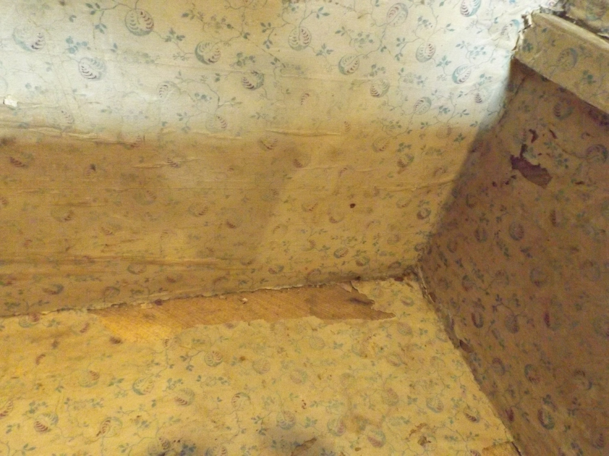 Vintage Trunk with Original Wallpaper Lining