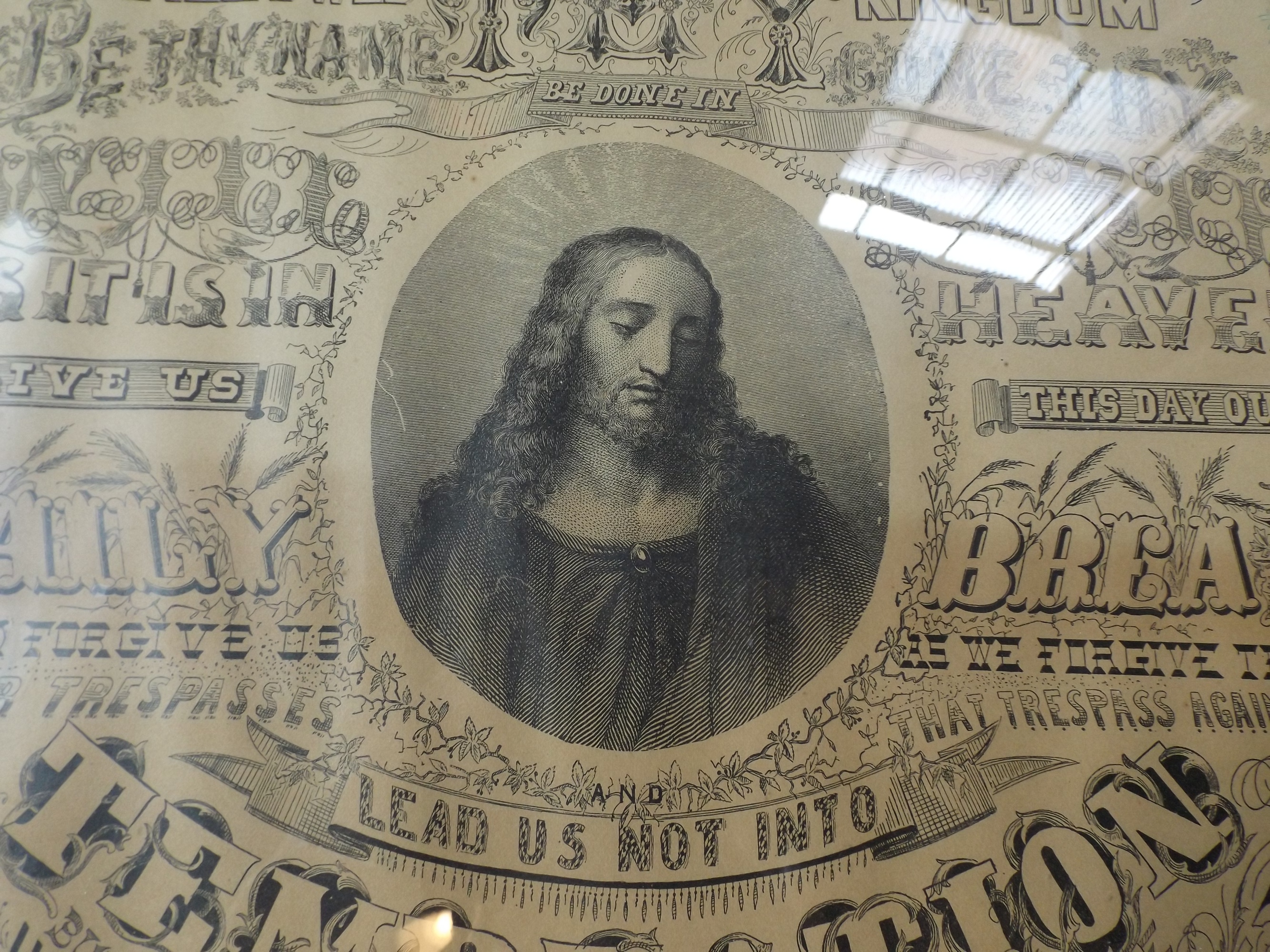 Vintage Lord's Prayer Steel Engraving