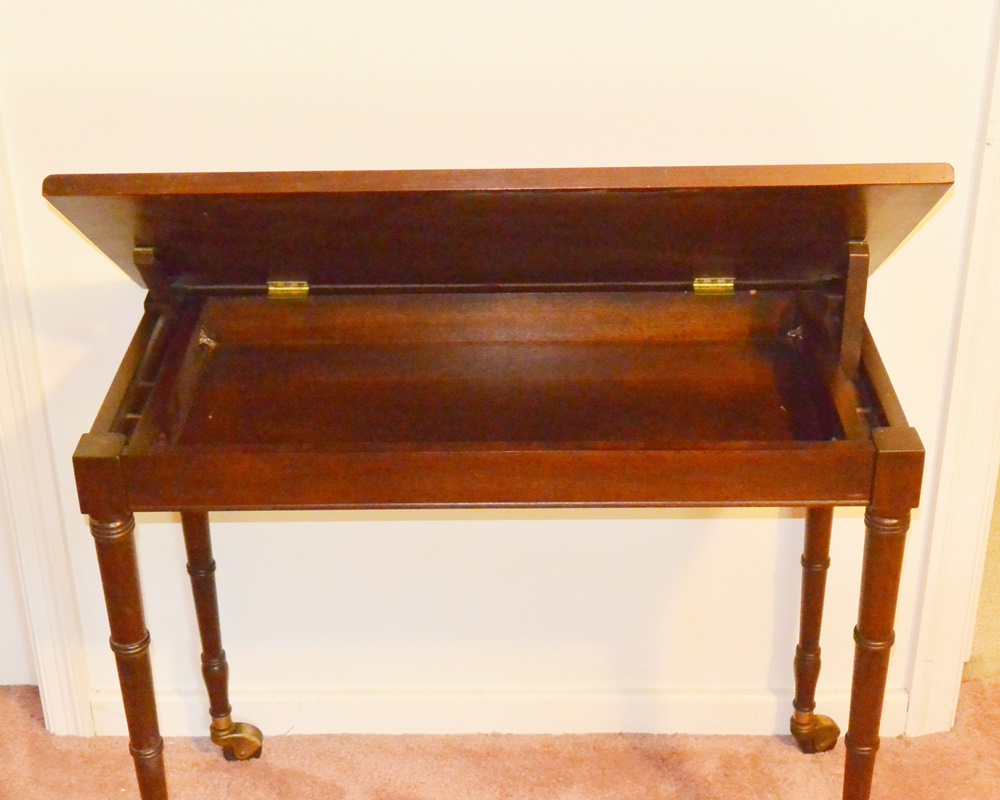 Vintage Mahogany Serving Table With Storage Compartment