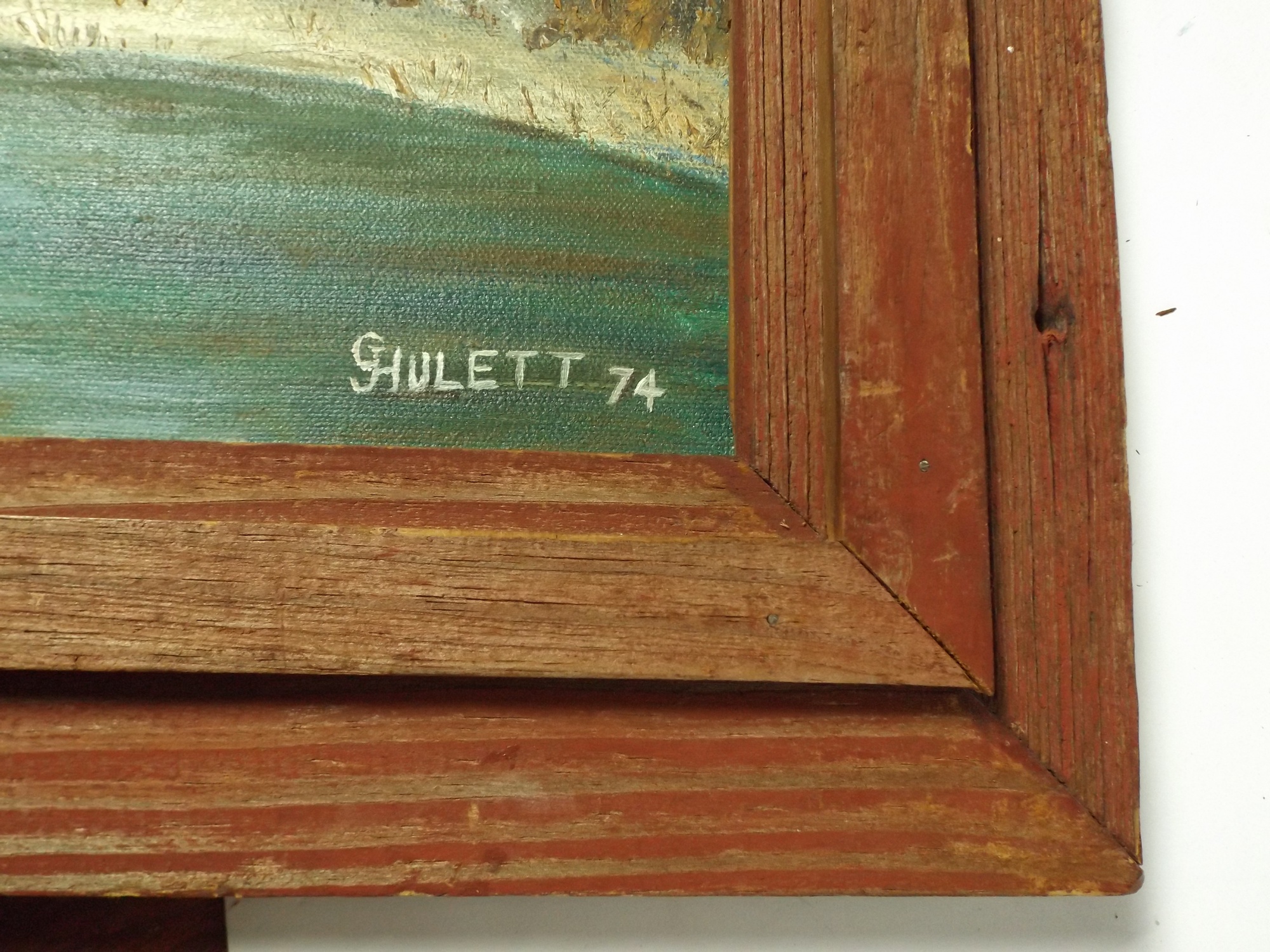 Signed Original Covered Bridge Oil Painting
