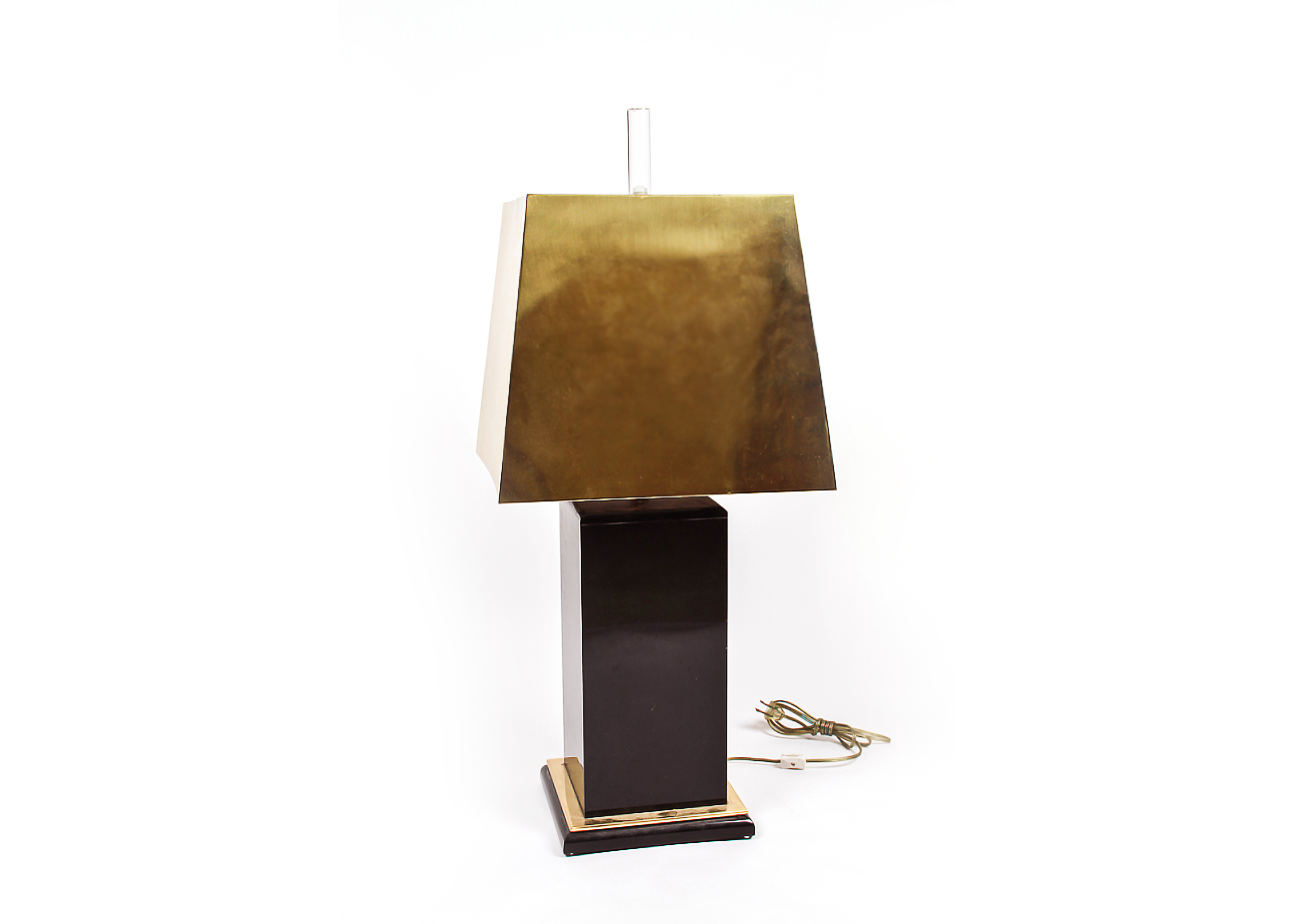 Brass and Black Modern Square Shade Lamp