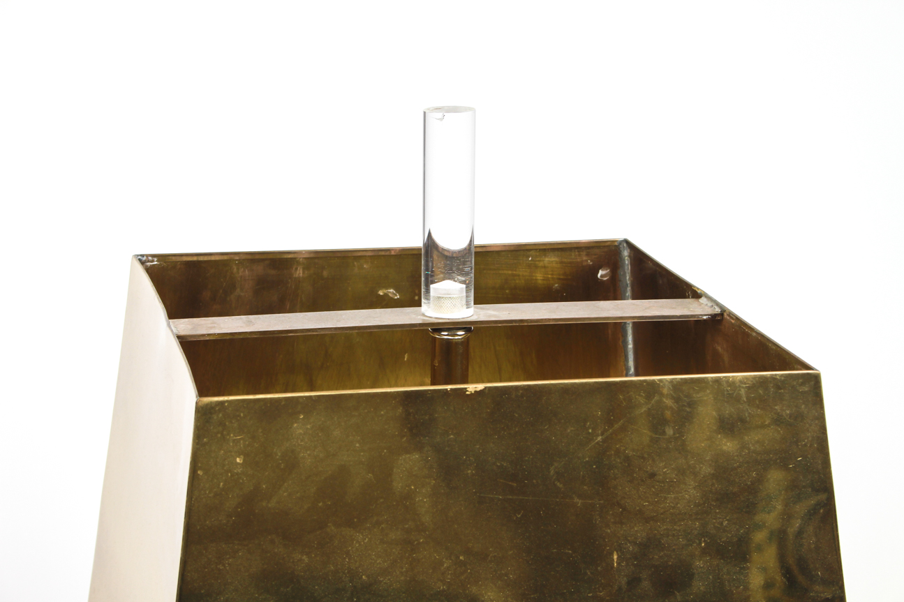 Brass and Black Modern Square Shade Lamp
