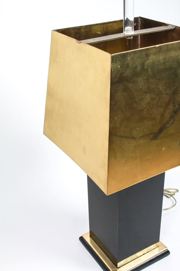 Brass and Black Modern Square Shade Lamp