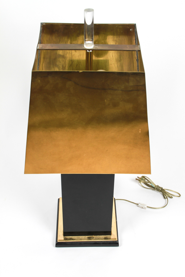 Brass and Black Modern Square Shade Lamp