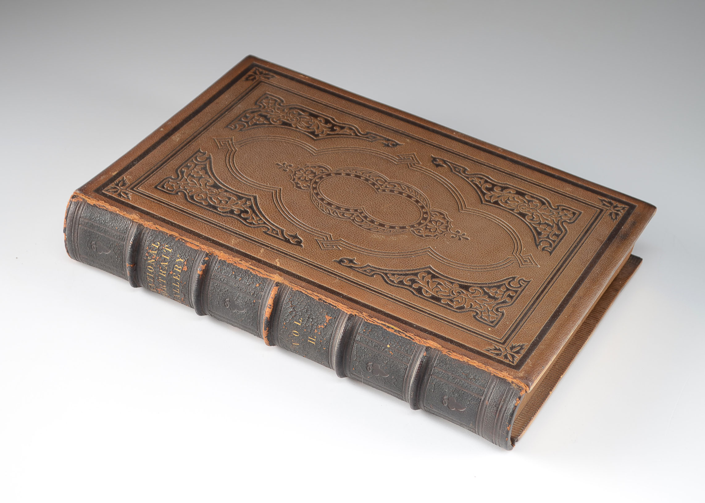 Antique Leather-Bound Copy of "The National Portrait Gallery"