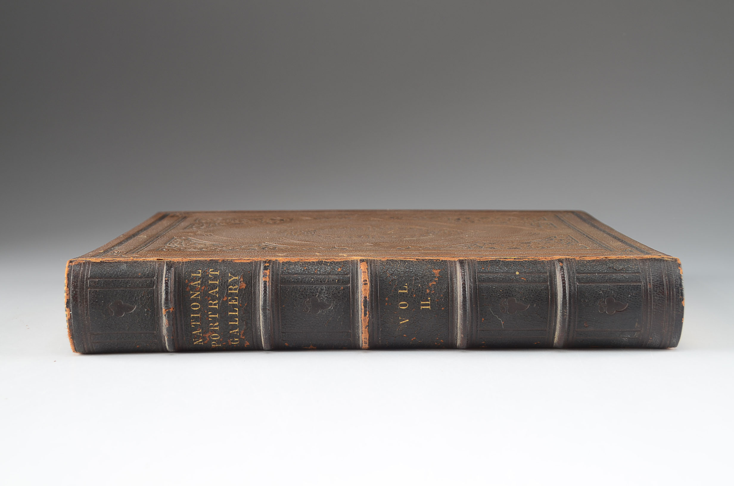 Antique Leather-Bound Copy of "The National Portrait Gallery"