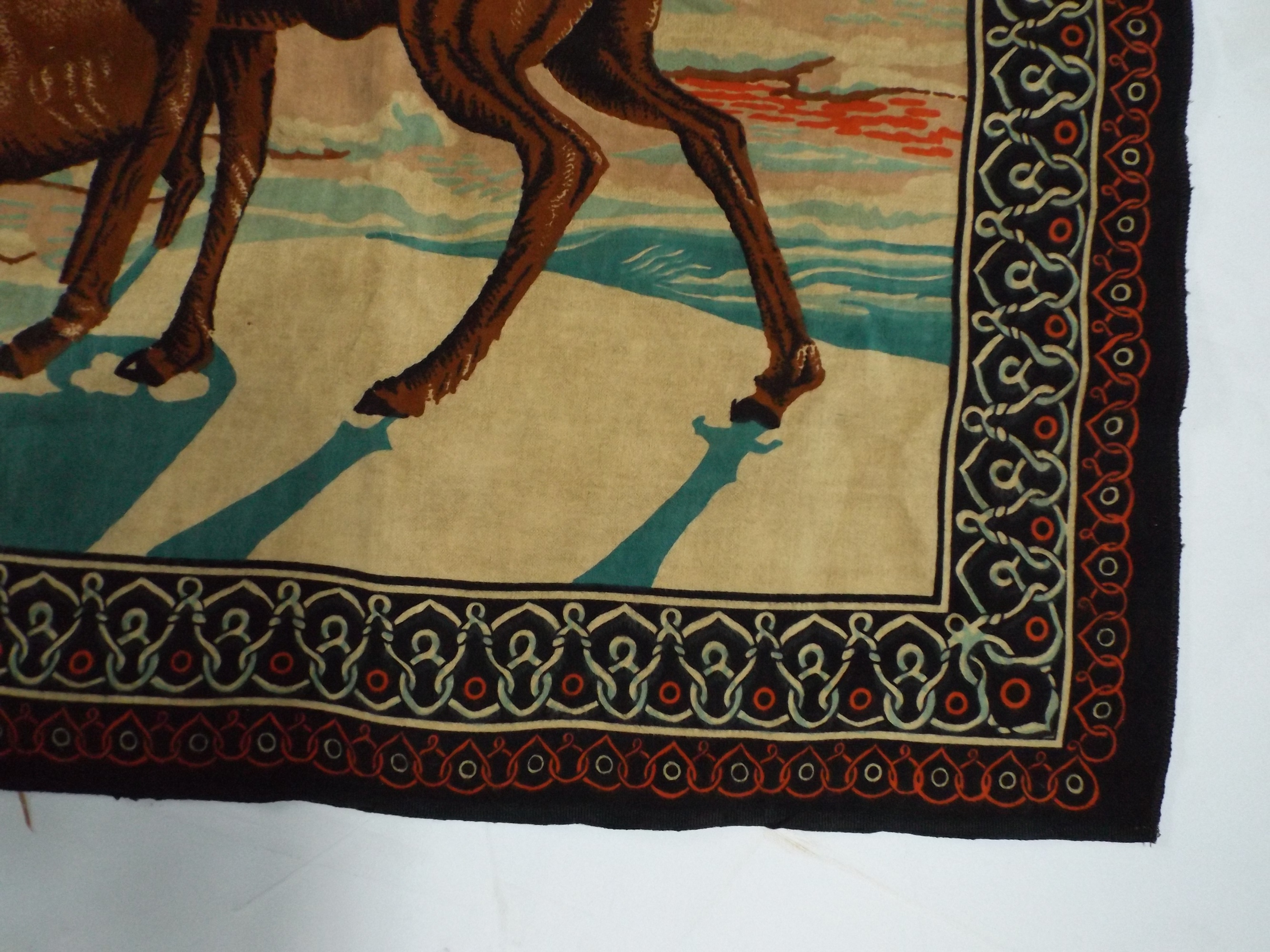 1950s Velvet Wall Hanging with Deer