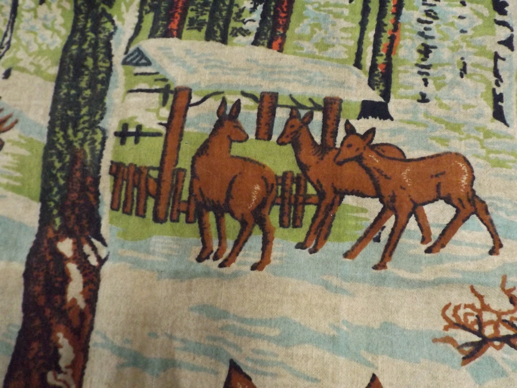 1950s Velvet Wall Hanging with Deer