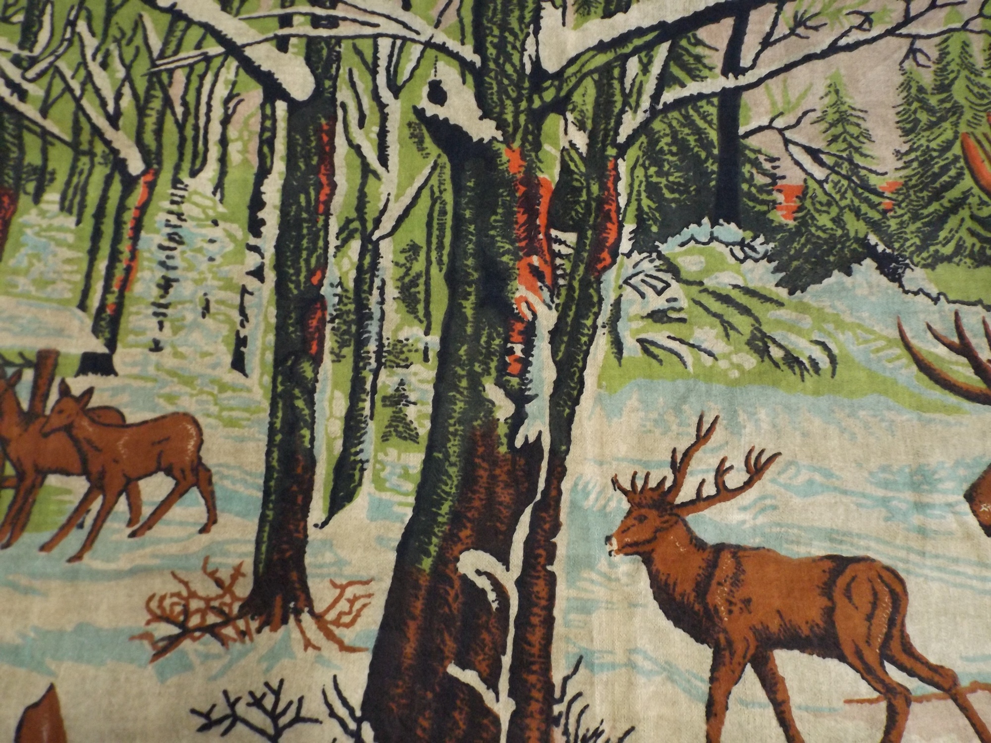 1950s Velvet Wall Hanging with Deer