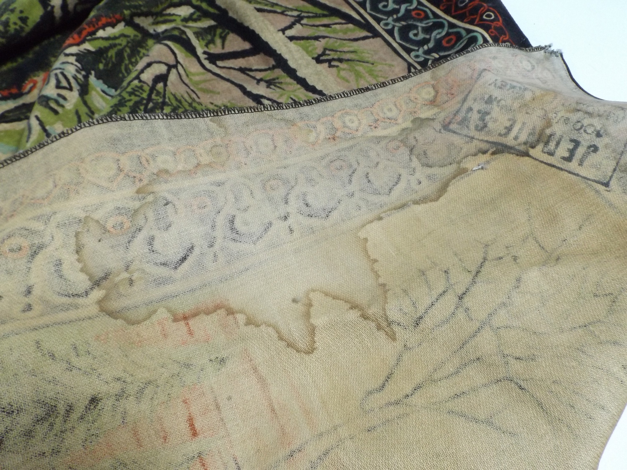 1950s Velvet Wall Hanging with Deer