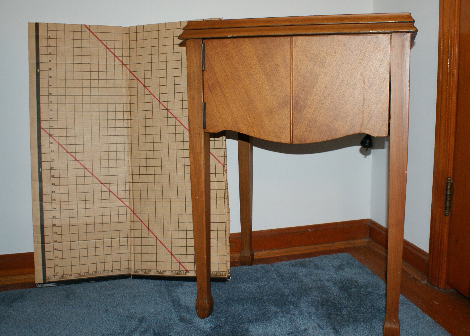 Vintage World's Rotary Sewing Machine with Cabinet and Accessorie