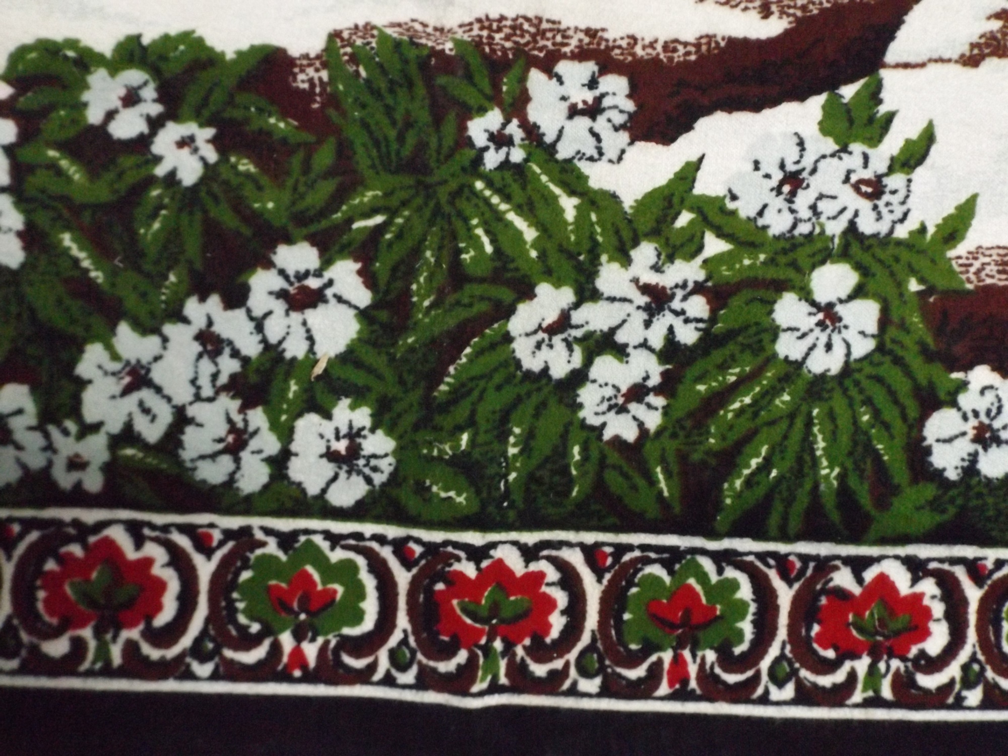 Retro Wall Textile with Big Horned Sheep