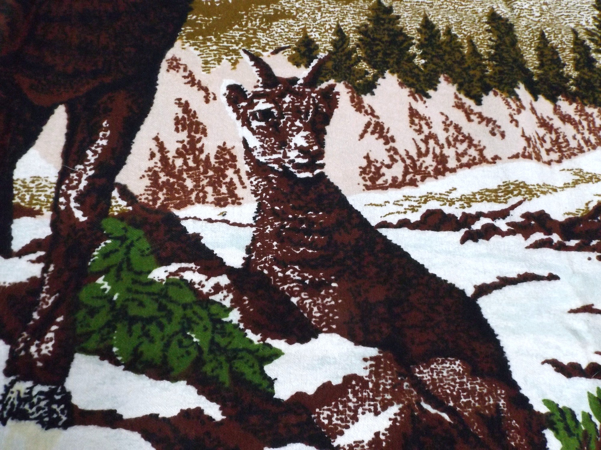 Retro Wall Textile with Big Horned Sheep