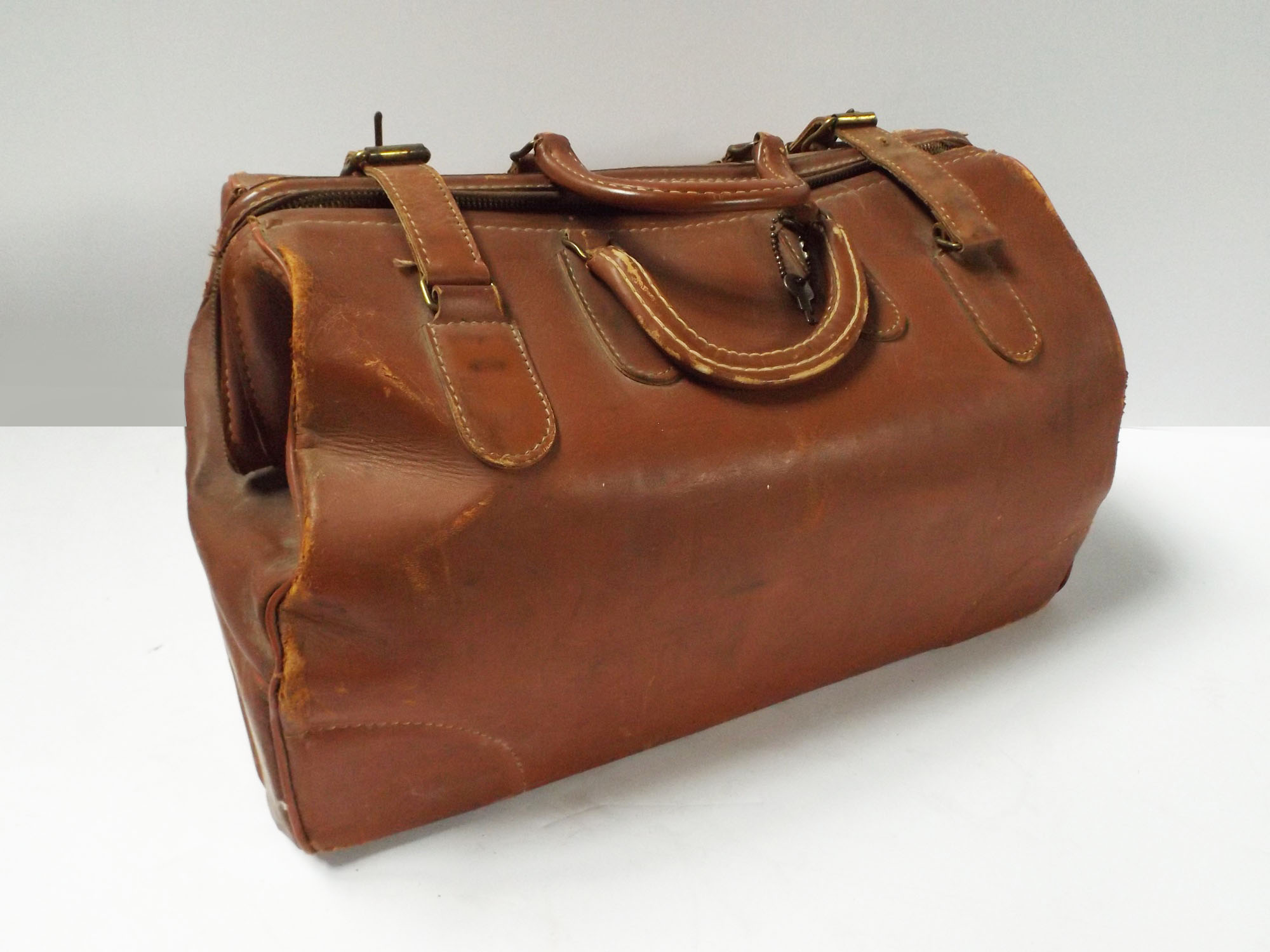 Vintage Brown Leather Doctor's Bag