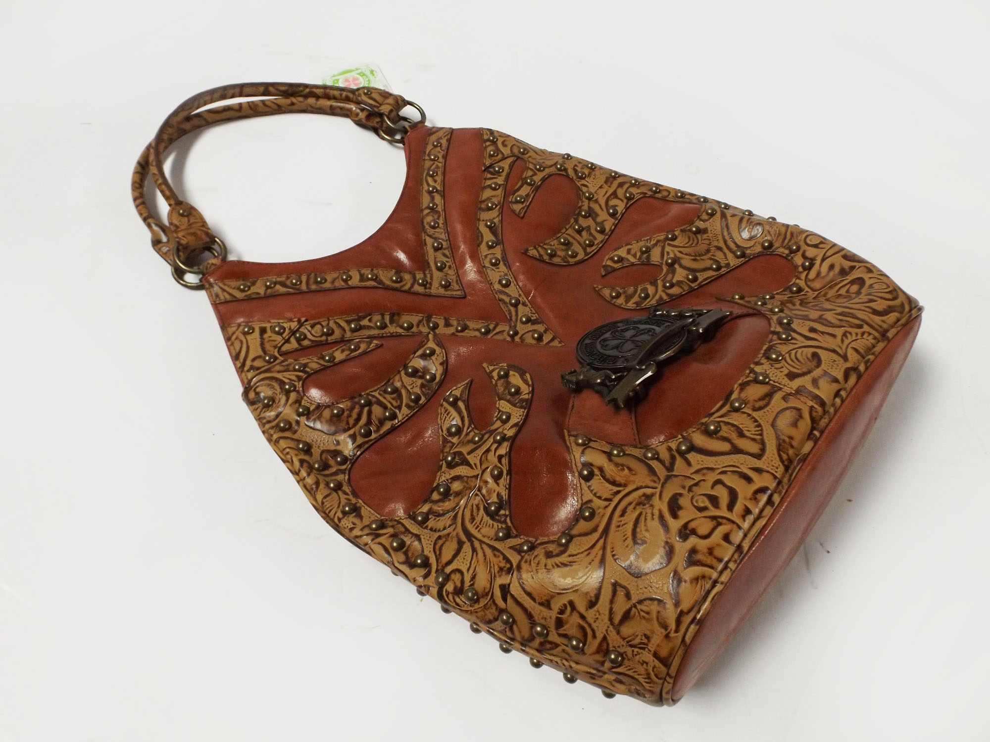 Charm and Luck Glazed Leather Bag
