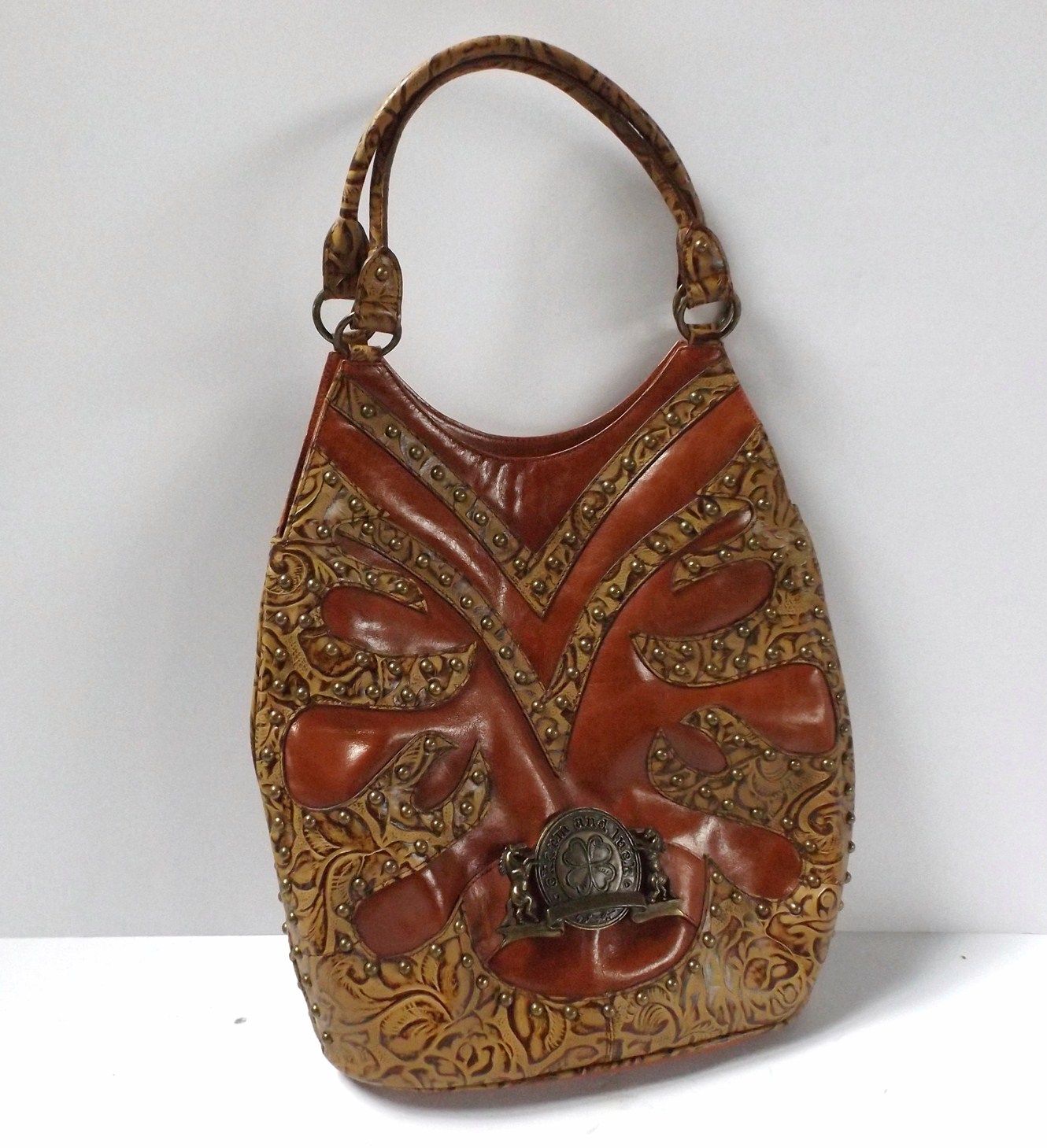 Charm and Luck Glazed Leather Bag