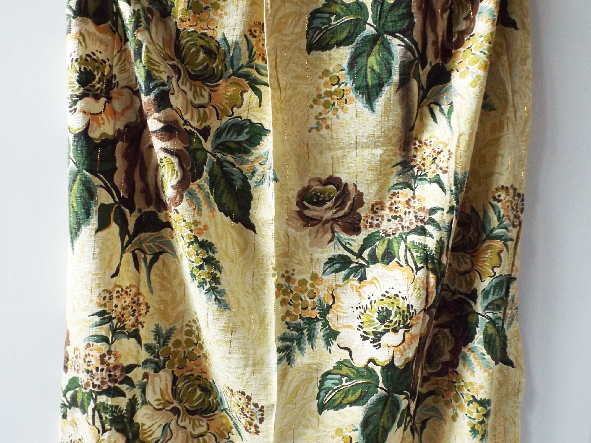 1950s Barkcloth Curtain Panels