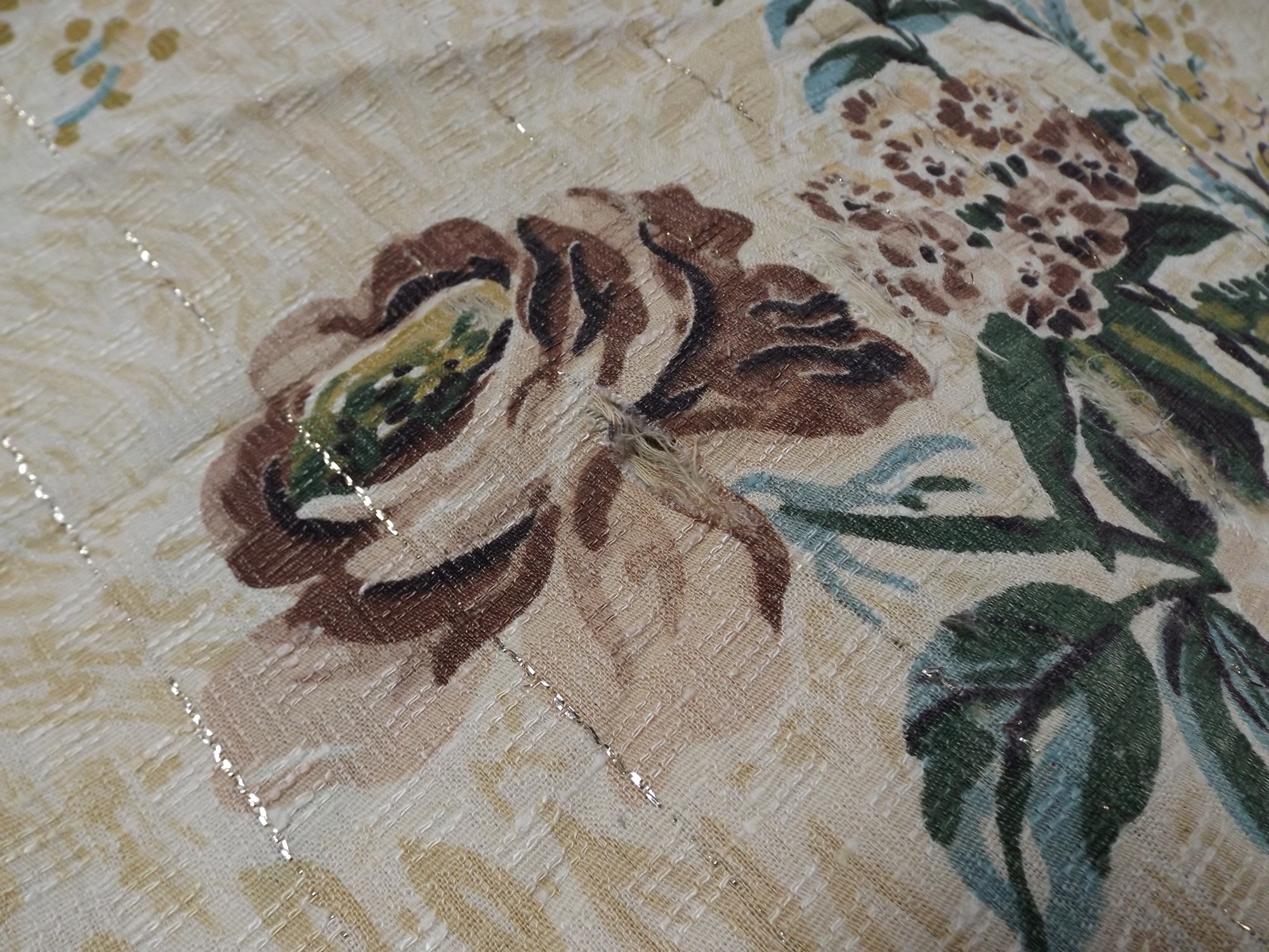 1950s Barkcloth Curtain Panels