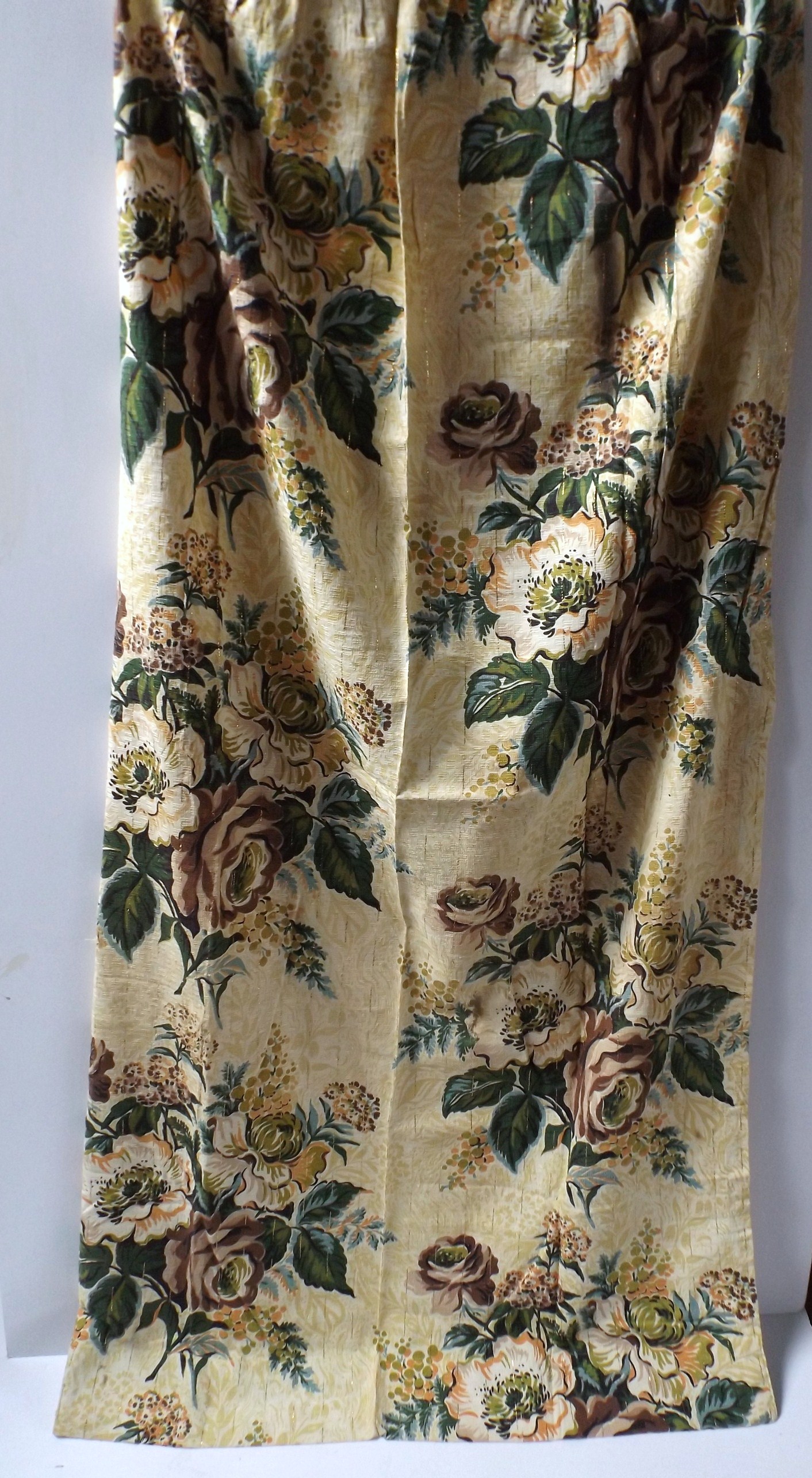 1950s Barkcloth Curtain Panels