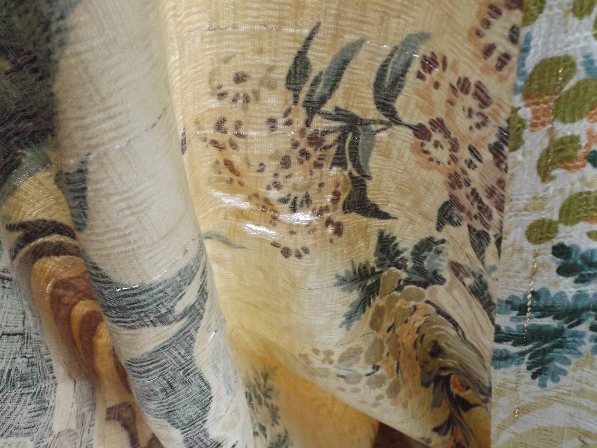 1950s Barkcloth Curtain Panels
