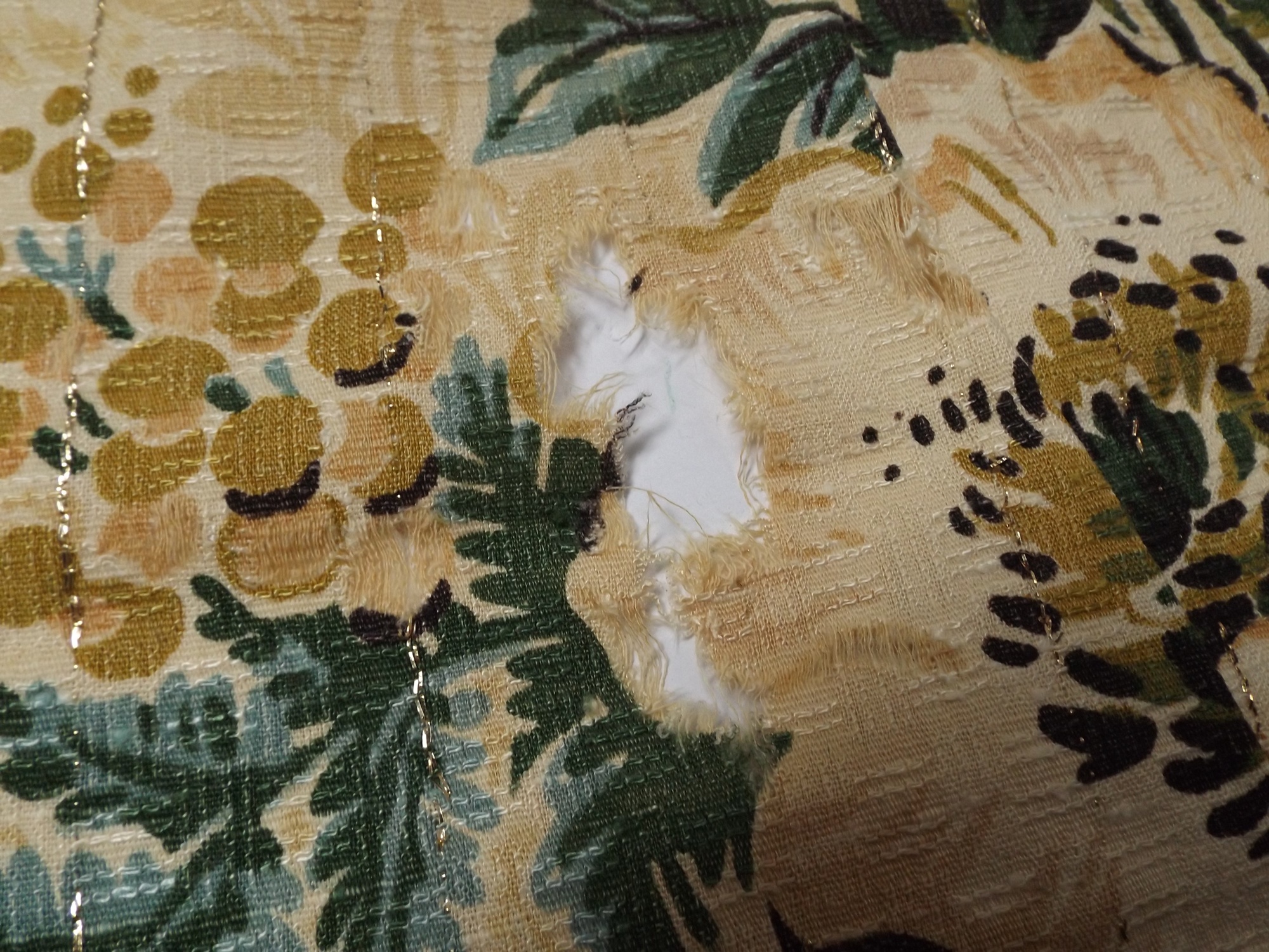 1950s Barkcloth Curtain Panels