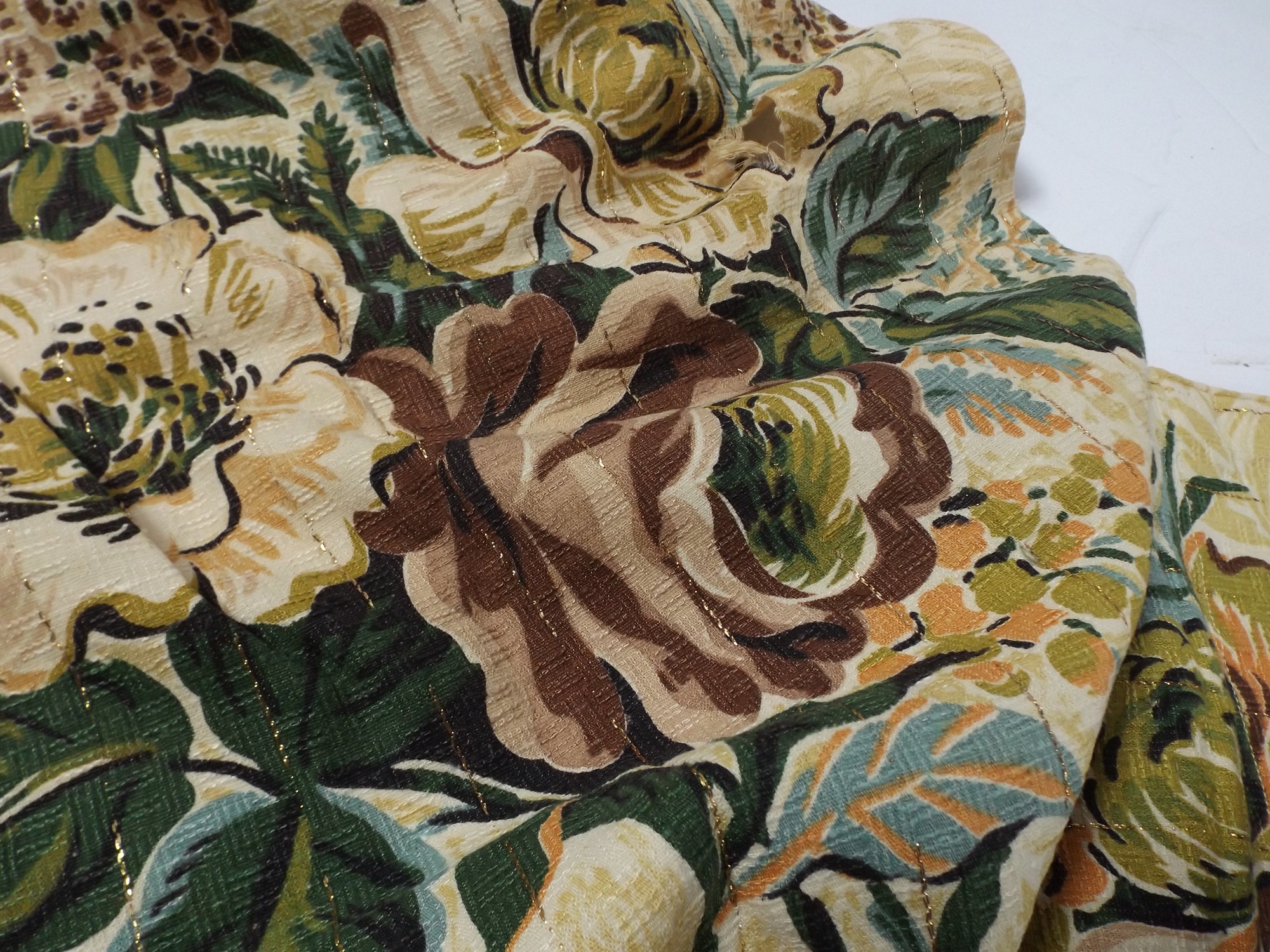 1950s Barkcloth Curtain Panels