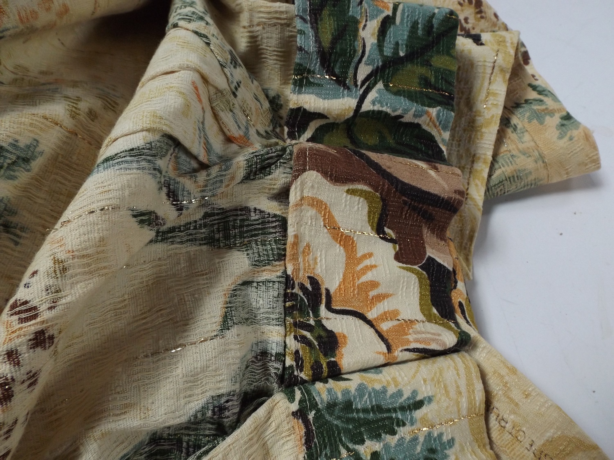 1950s Barkcloth Curtain Panels