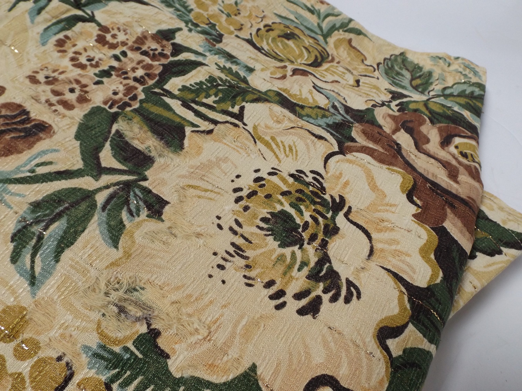 1950s Barkcloth Curtain Panels