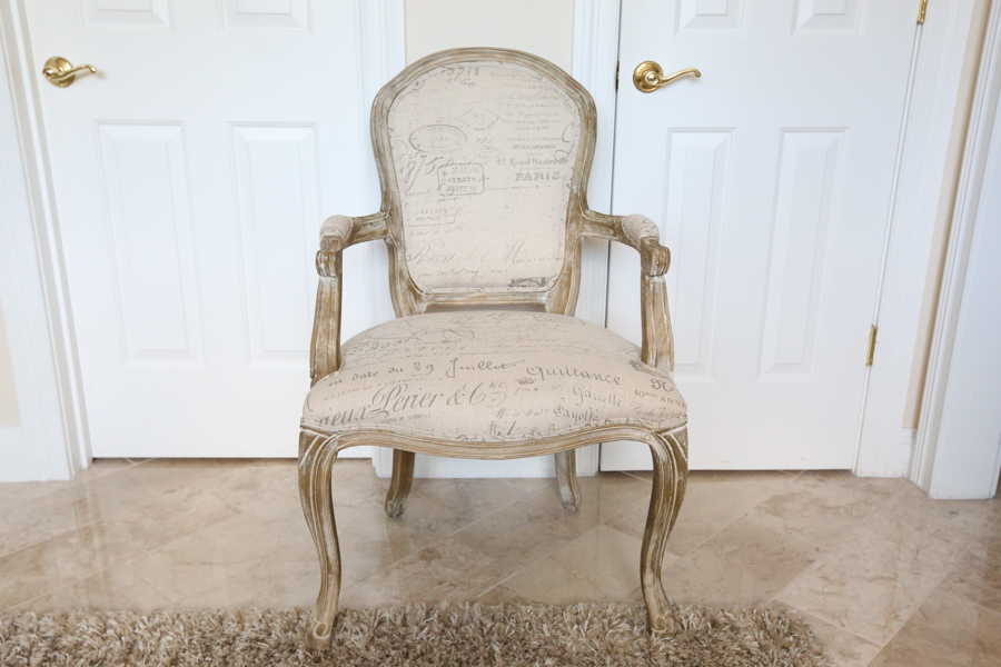 Antique White Distressed Look Armchair