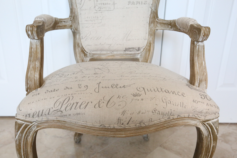 Antique White Distressed Look Armchair