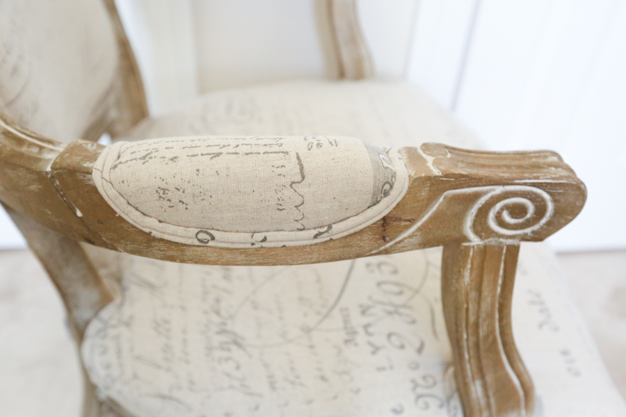 Antique White Distressed Look Armchair