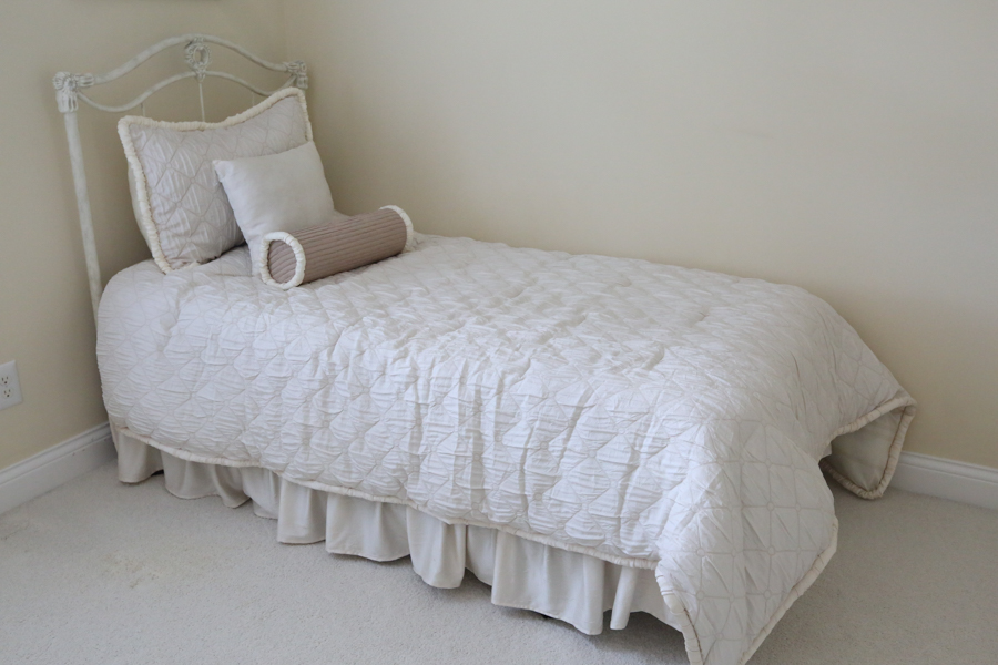 New Traditional Twin Bed in an Antique White