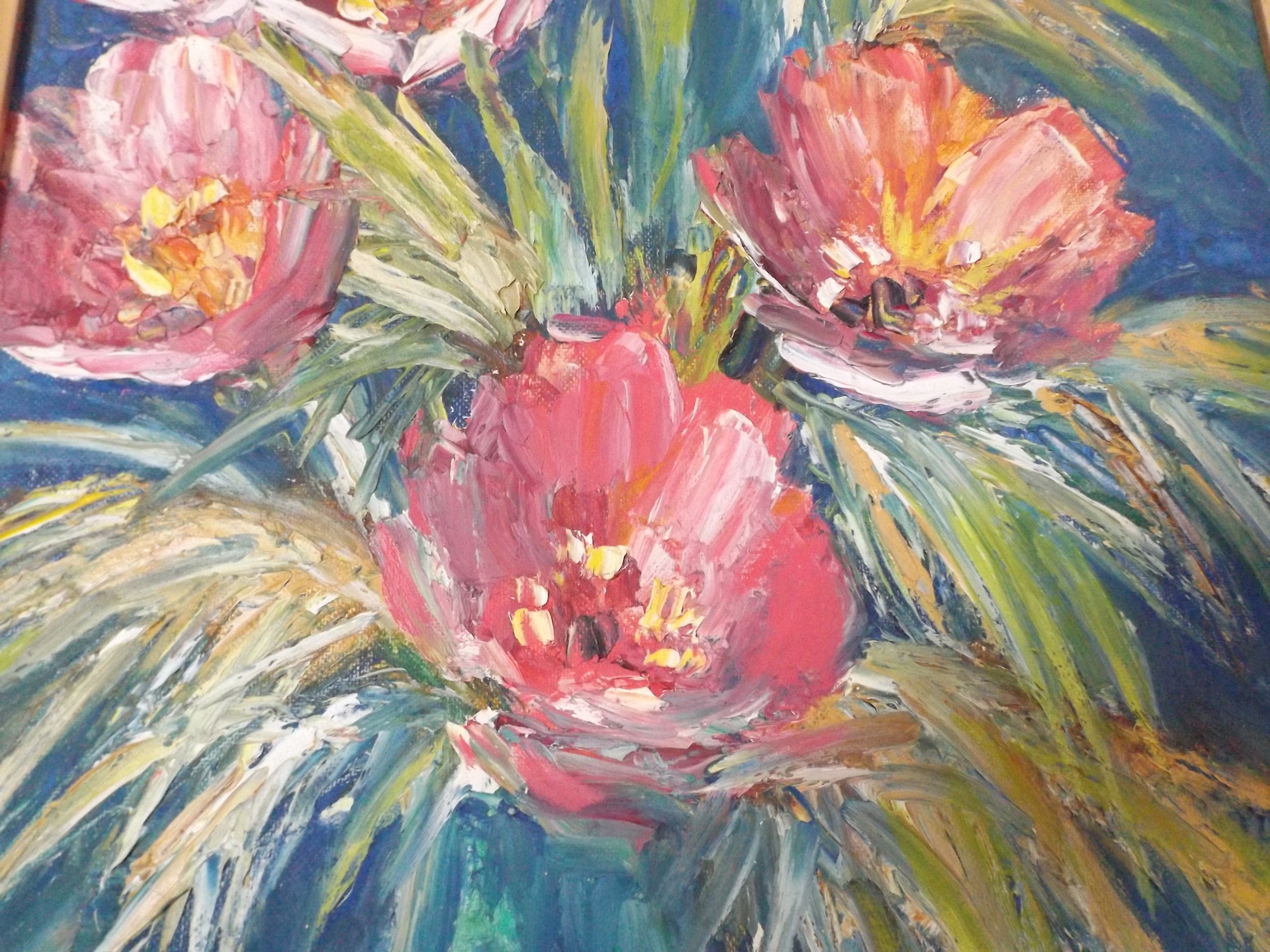 Signed Original Acrylic Painting of Poppies