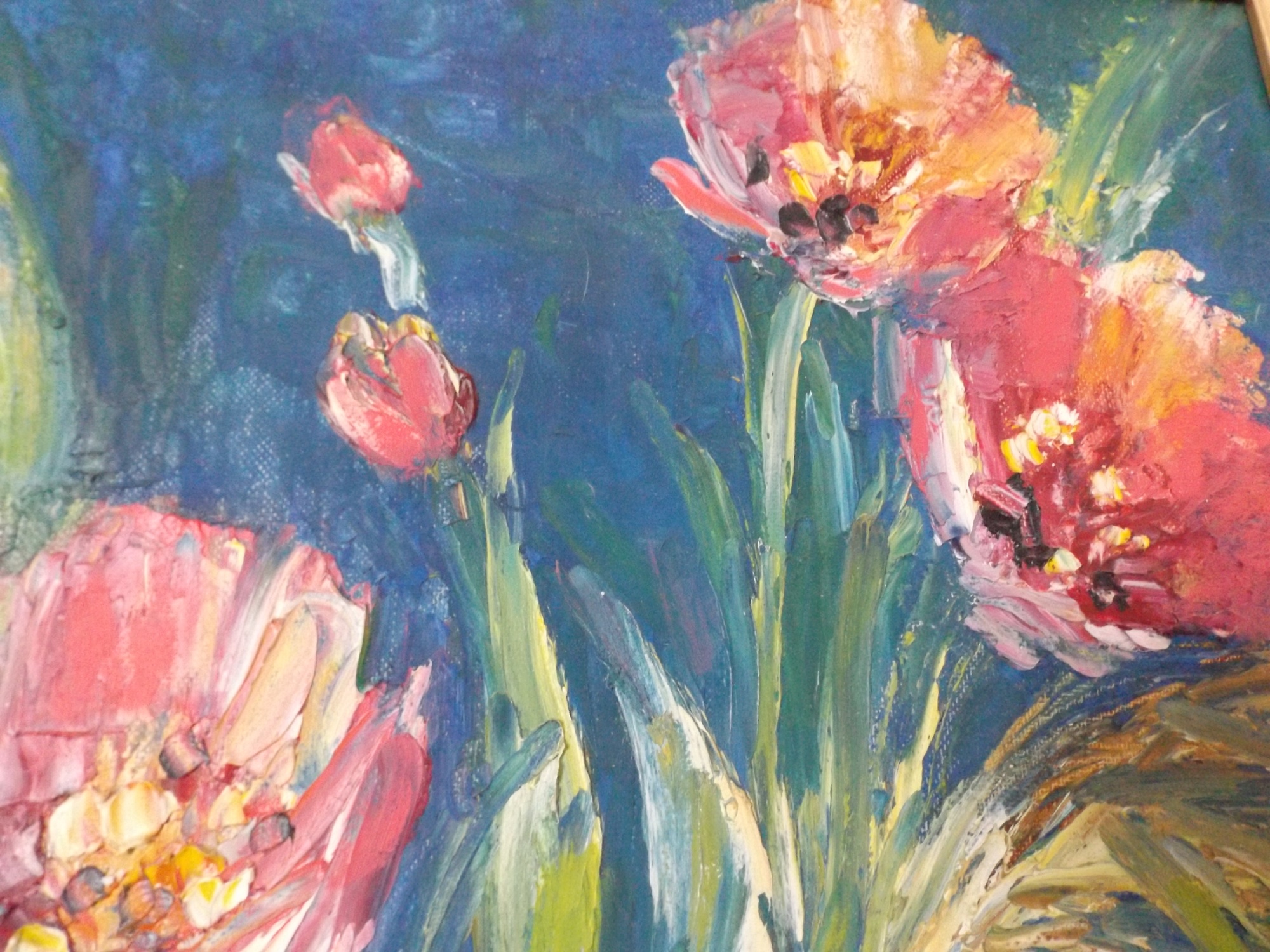 Signed Original Acrylic Painting of Poppies