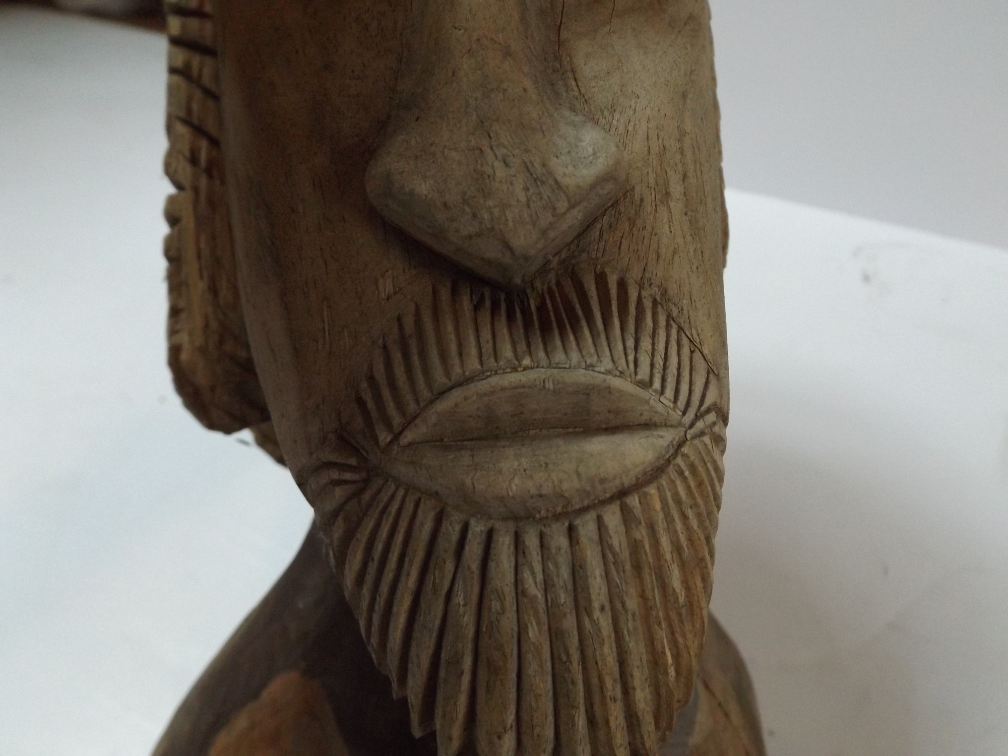 Primitive Haitan Carved Wooden Bust