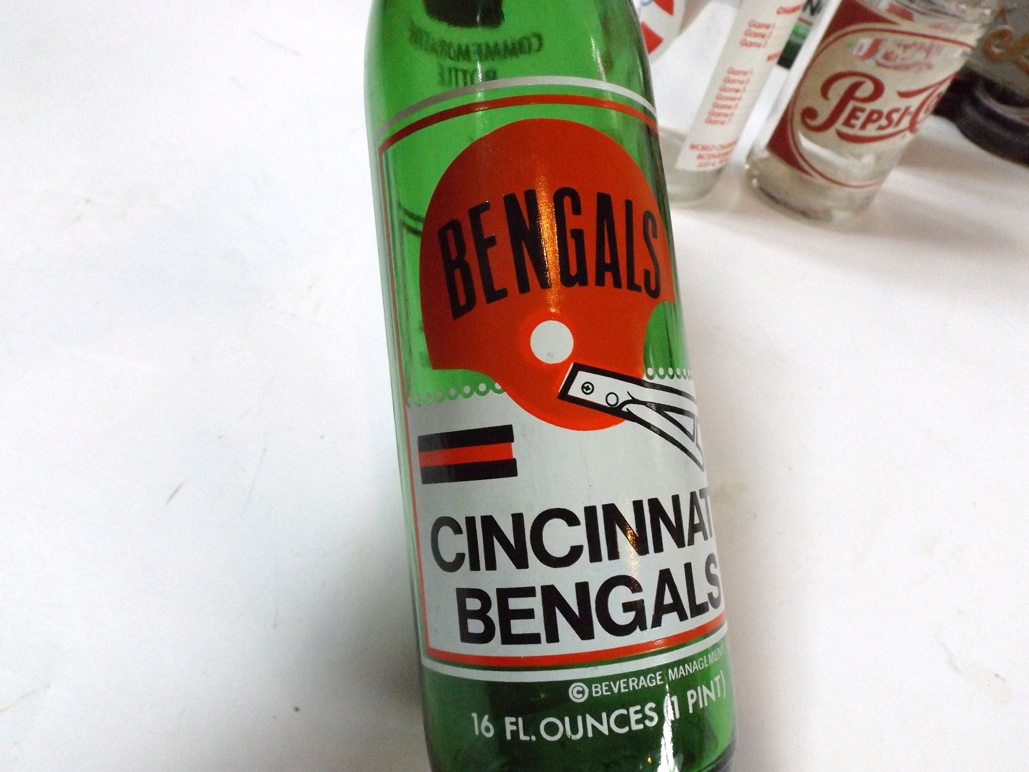 Vintage Pepsi Bottles and Carrier, Bengals and Reds Bottles