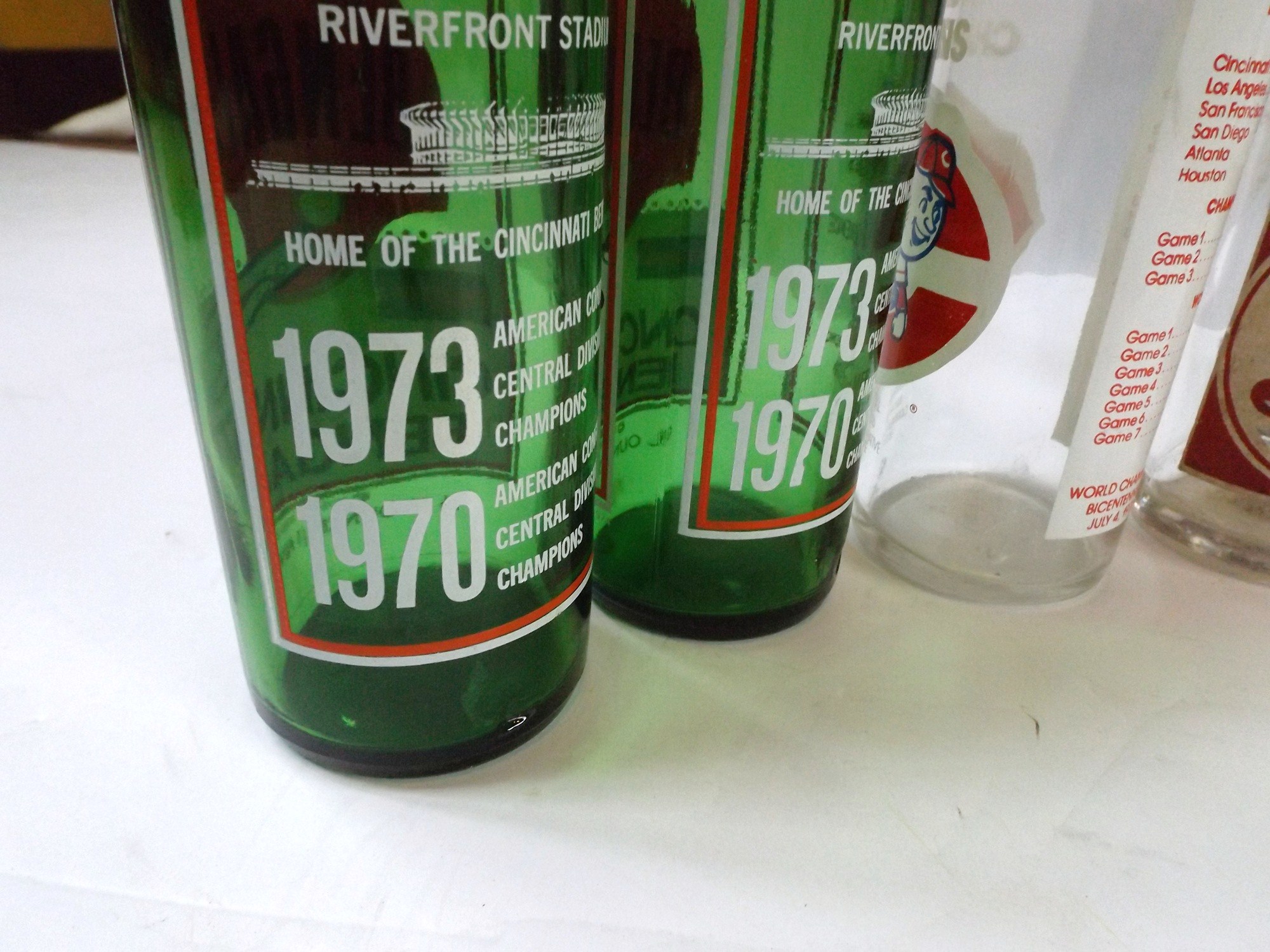 Vintage Pepsi Bottles and Carrier, Bengals and Reds Bottles