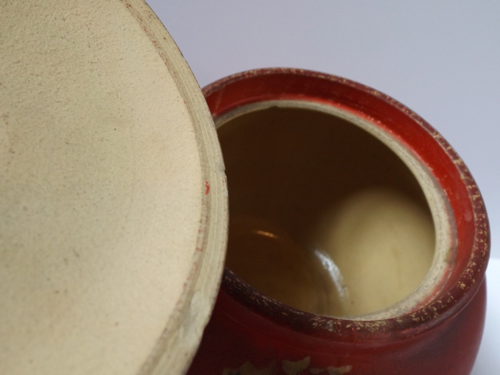 Vintage Floral-Painted Pottery Canisters