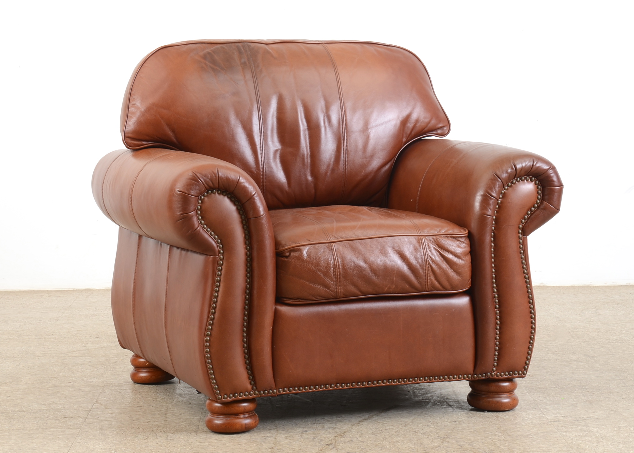 Thomasville Leather Chair and Ottoman