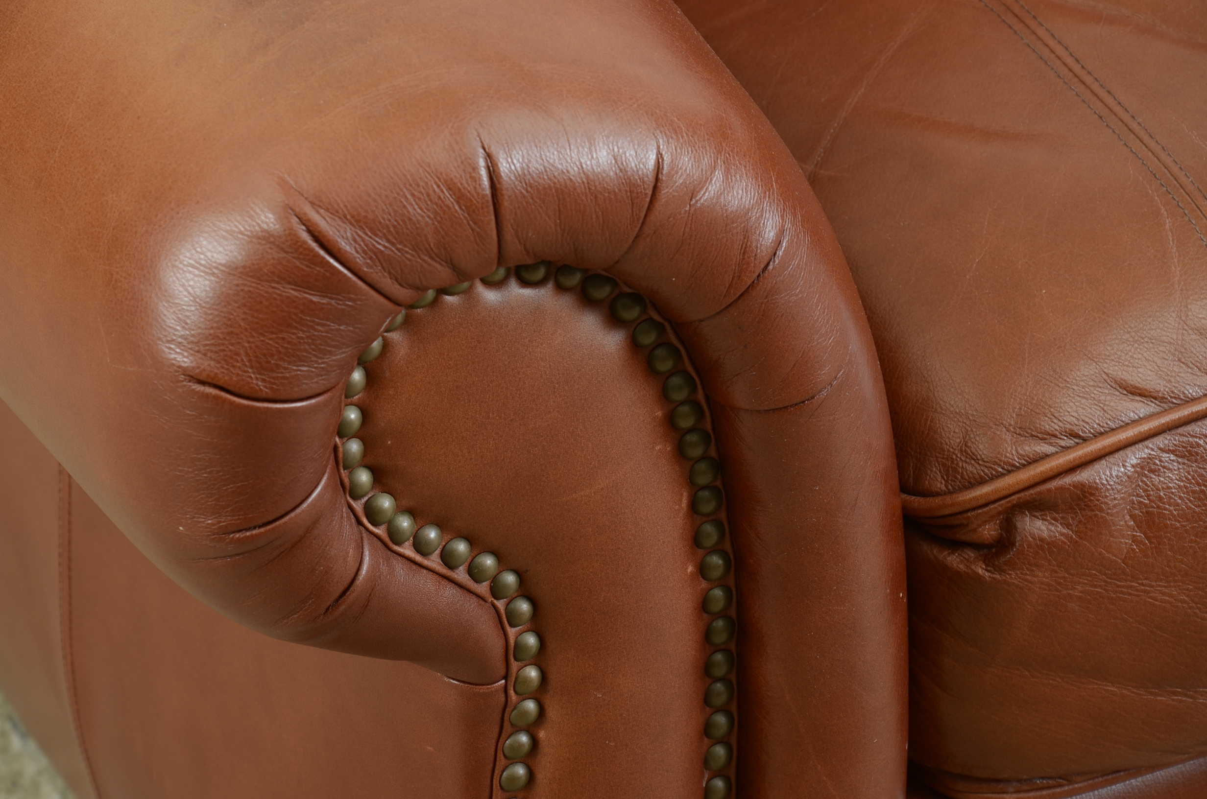 Thomasville Leather Chair and Ottoman